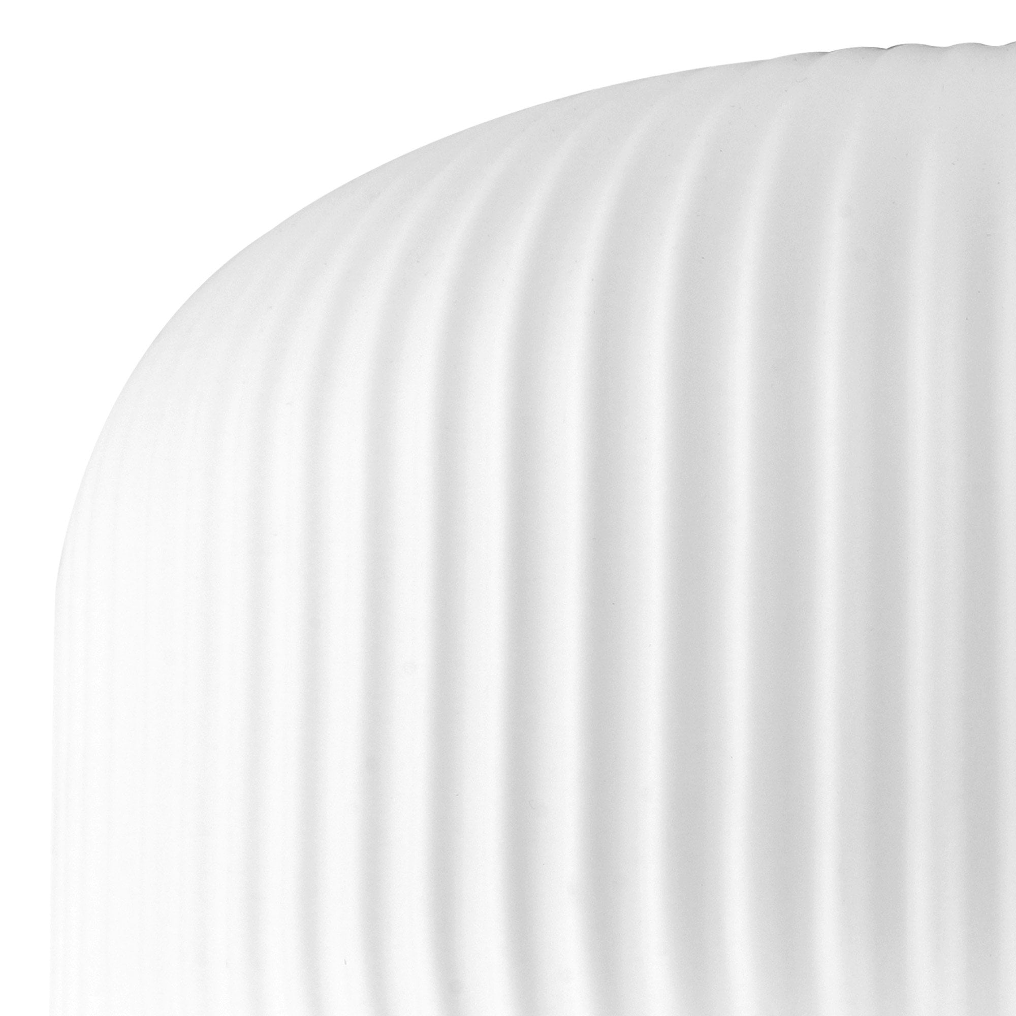 Fabula Springfield 30cm Pumpkin Shaped Ribbed Shade - Opal Glass - Shade Only