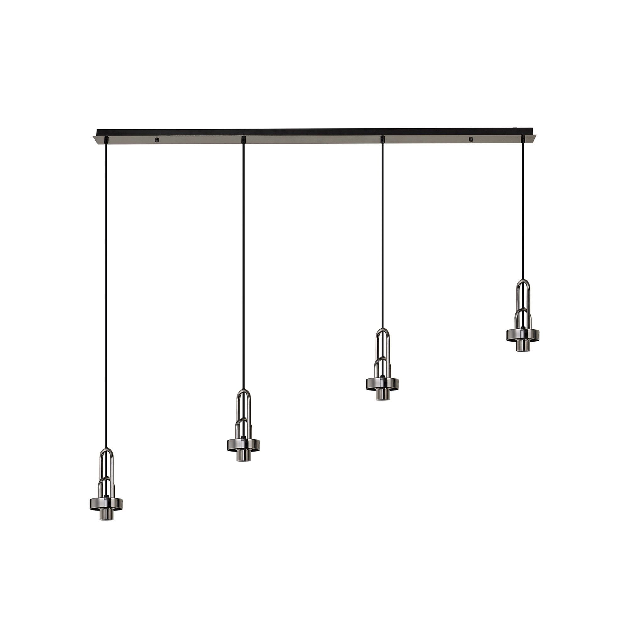 Fabula Springfield 4 Light Linear Suspension Kit - Black Chrome - Frame Only