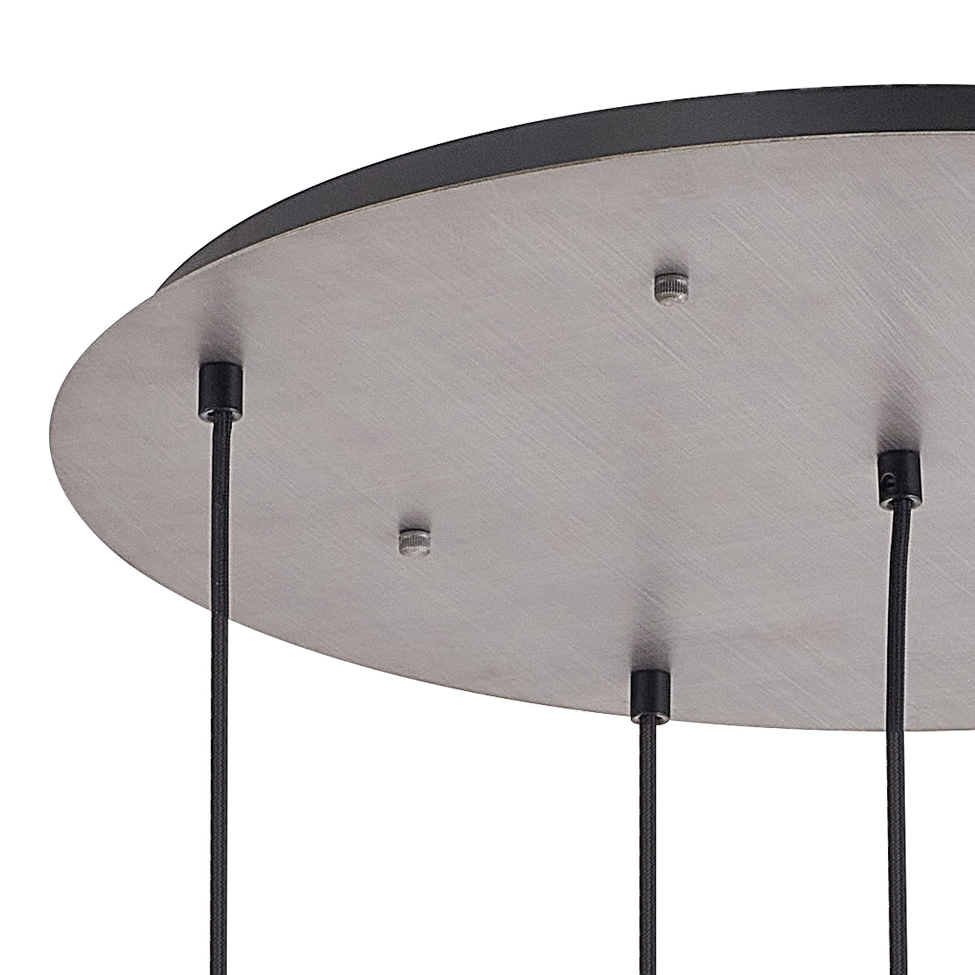 Fabula Springfield 5 Light Round Suspension Kit - Aged Pewter - Frame Only