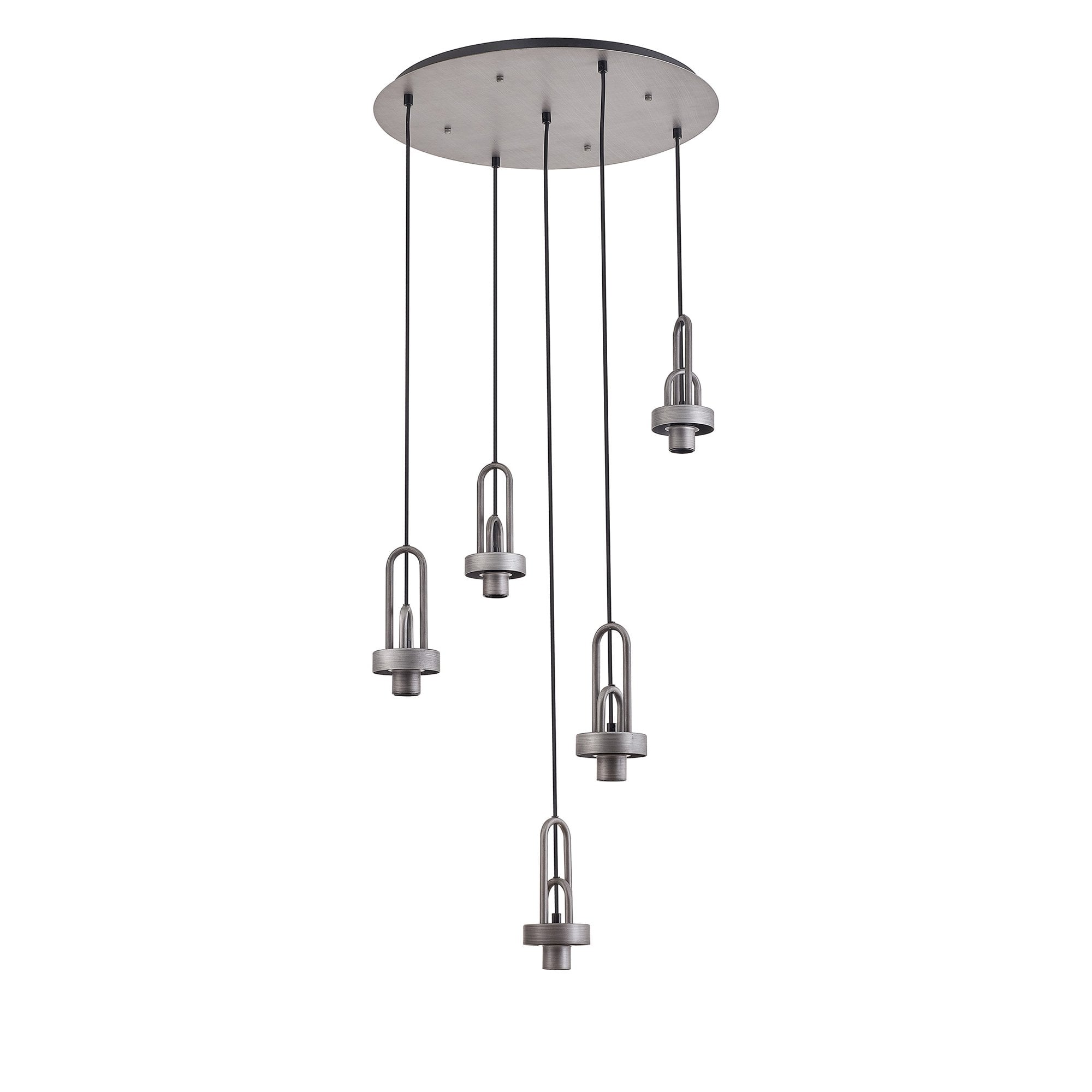 Fabula Springfield 5 Light Round Suspension Kit - Aged Pewter - Frame Only