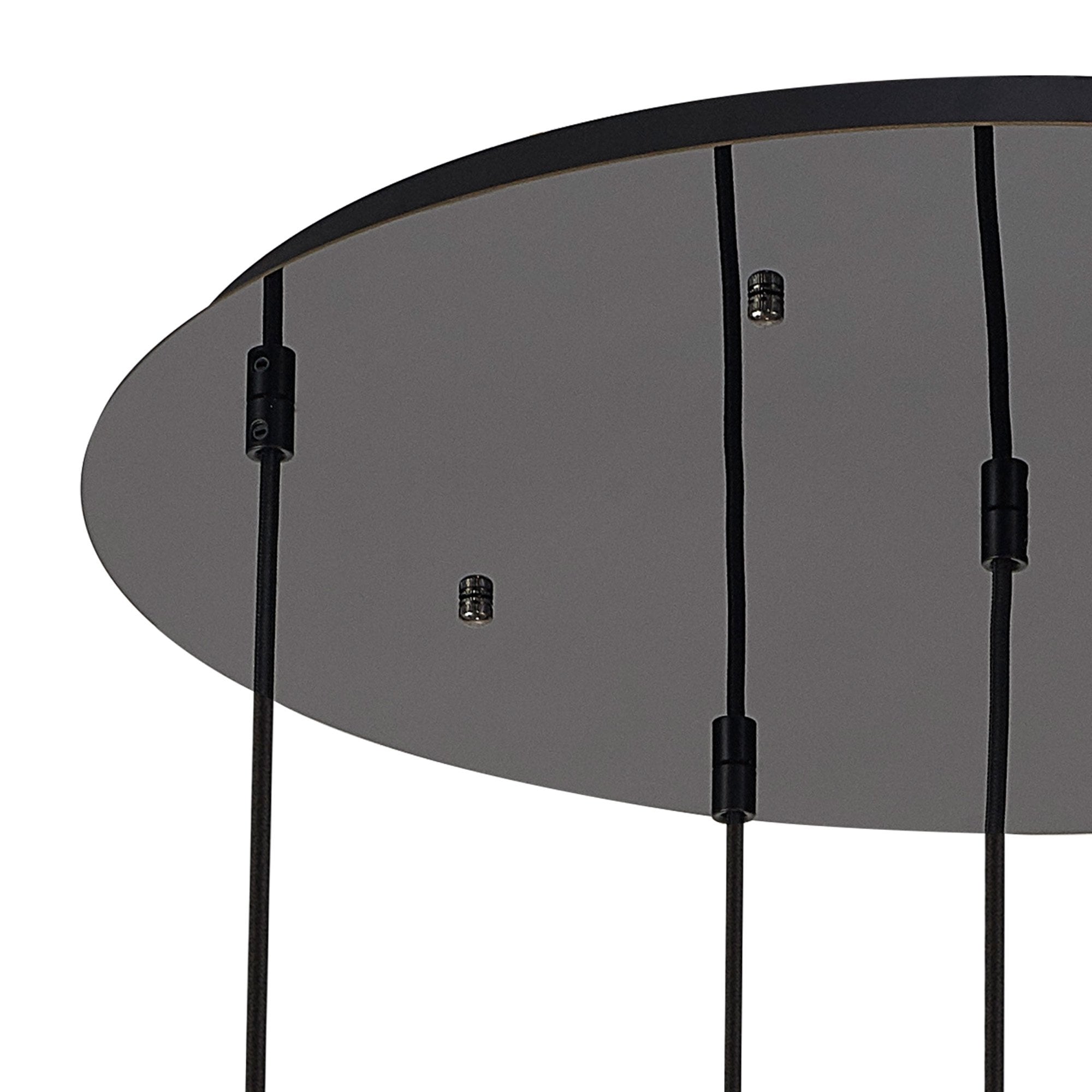 Fabula Springfield 5 Light Round Suspension Kit - Black Chrome - Frame Only