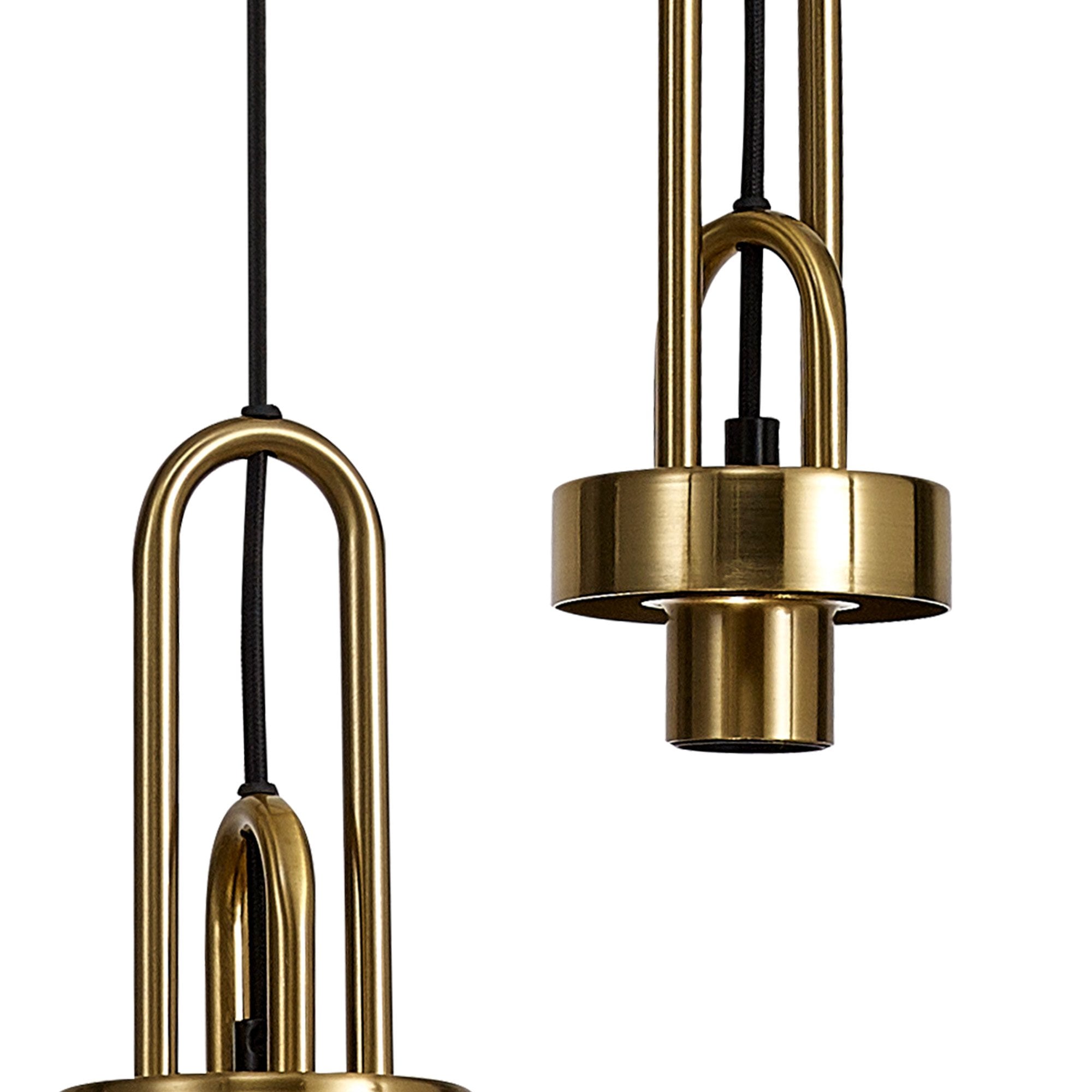 Fabula Springfield 5 Light Round Suspension Kit - Brass Gold - Frame Only