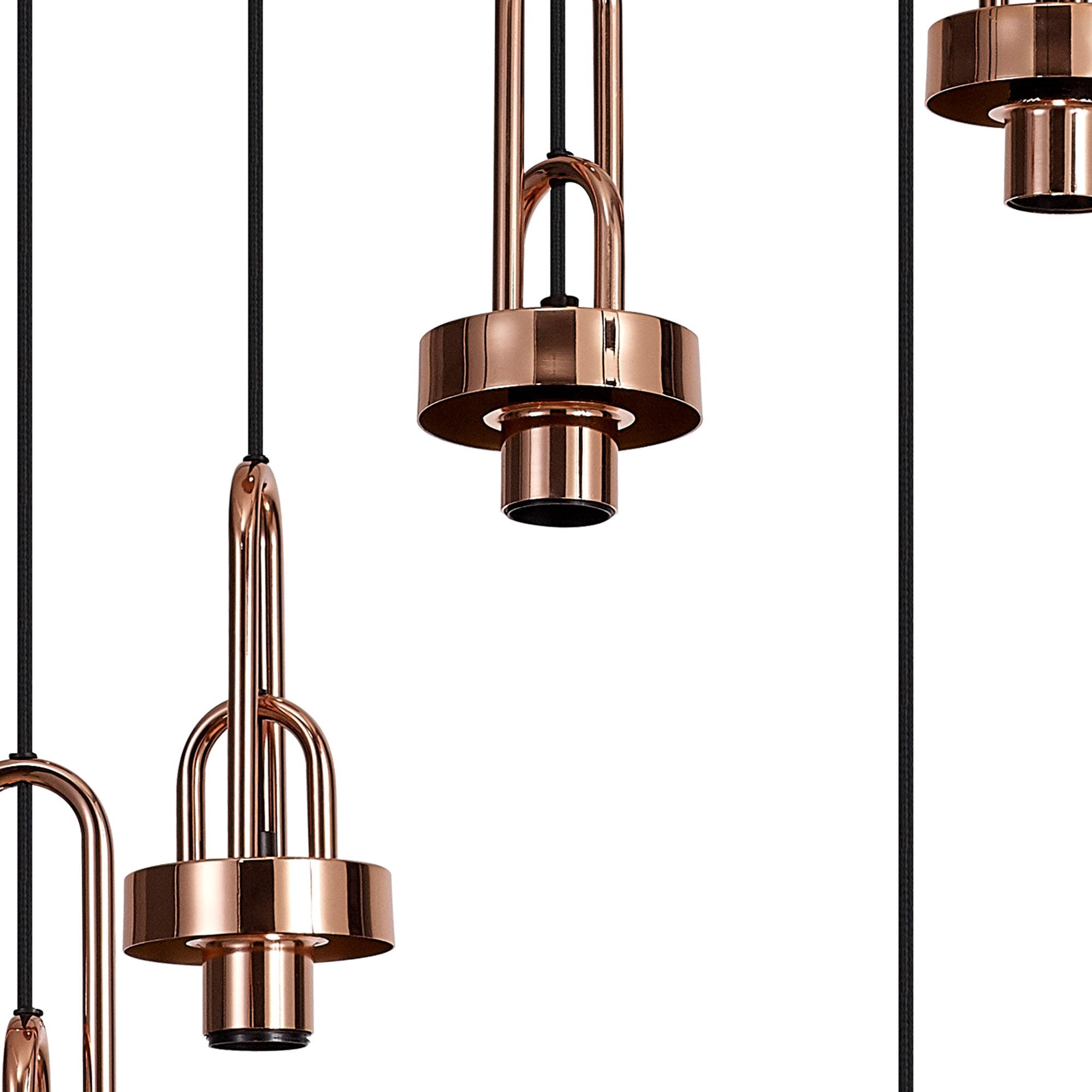 Fabula Springfield 5 Light Round Suspension Kit - Copper - Frame Only