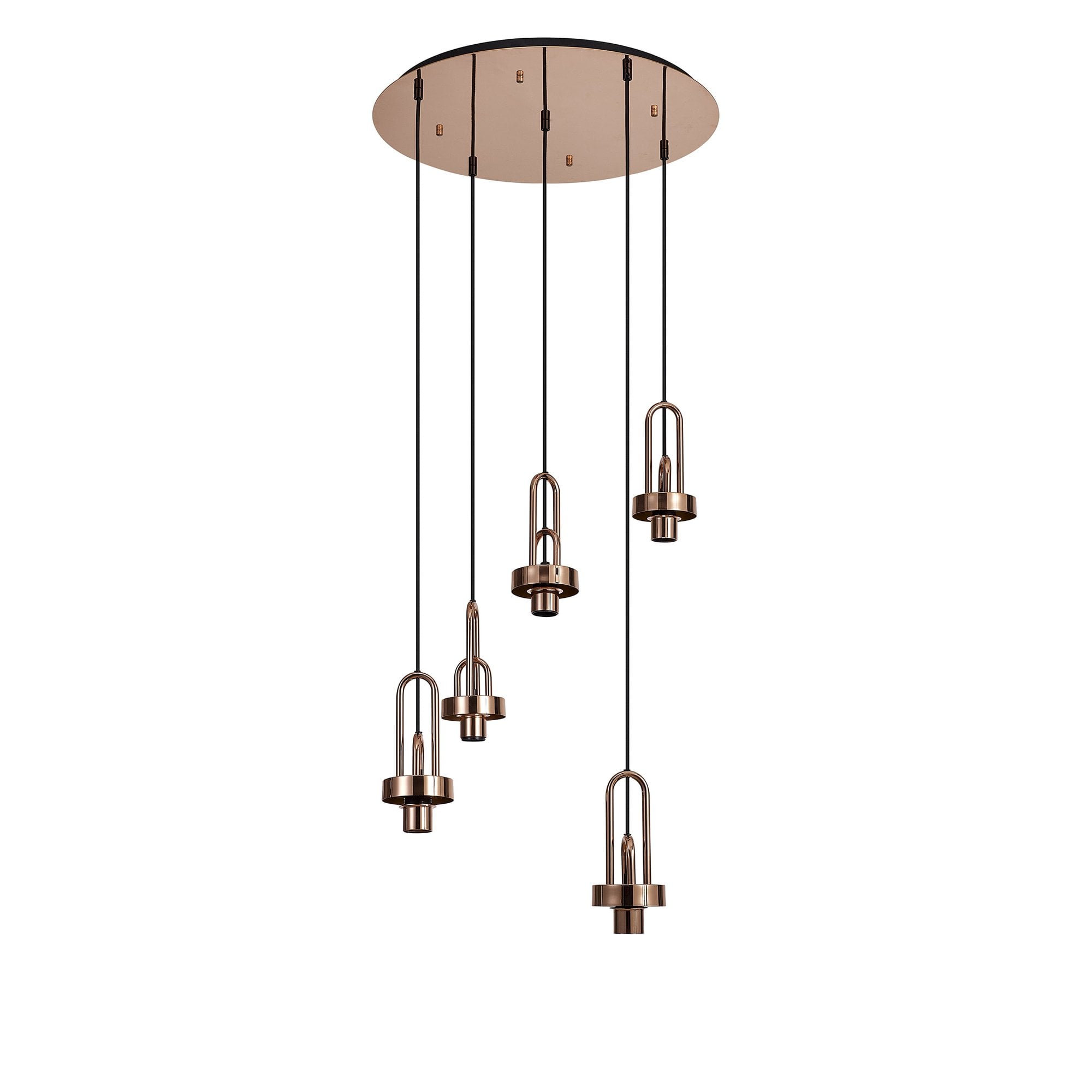 Fabula Springfield 5 Light Round Suspension Kit - Copper - Frame Only