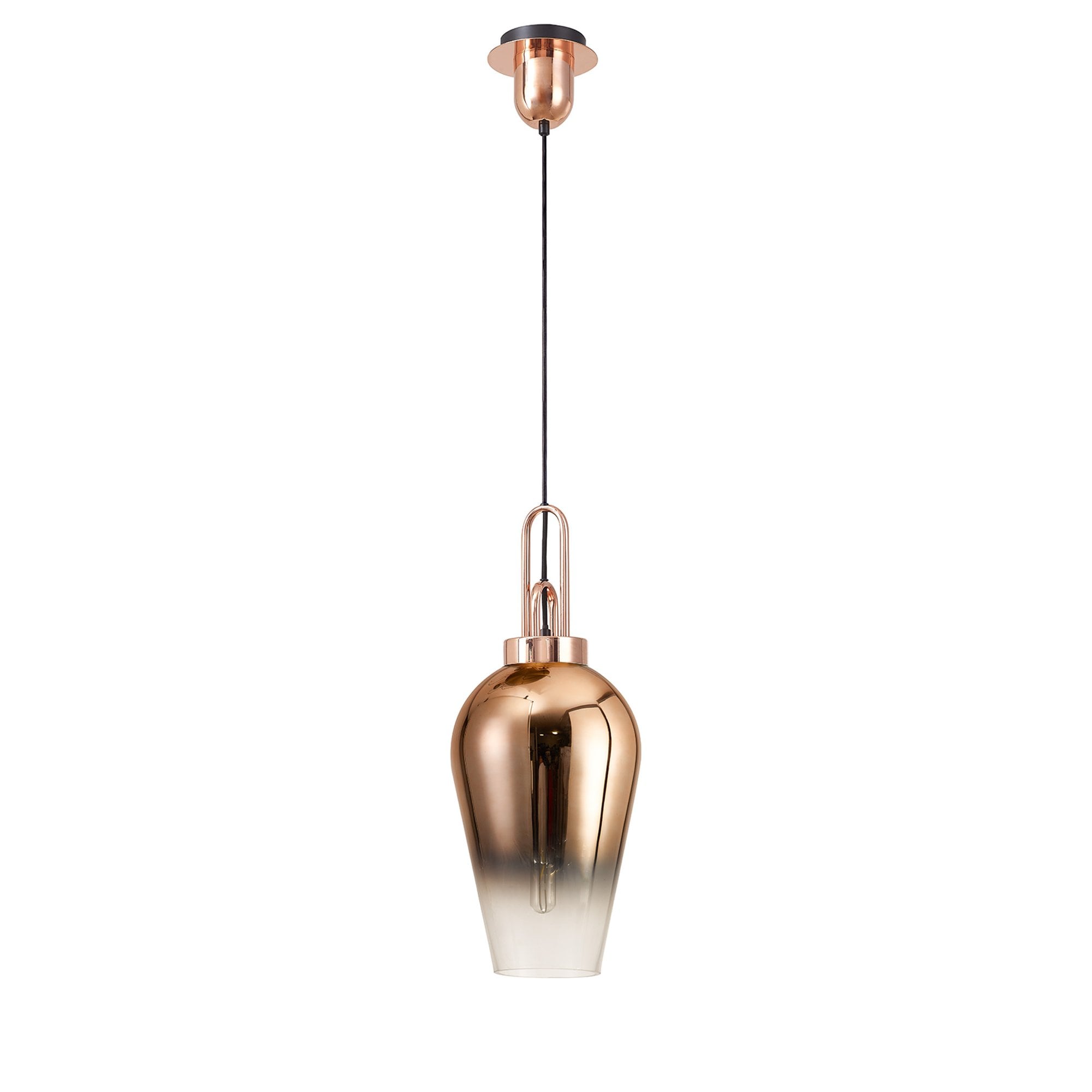 Fabula Springfield Single Pendant - 23cm Pear Glass Shade - Copper & Copper Fade Glass