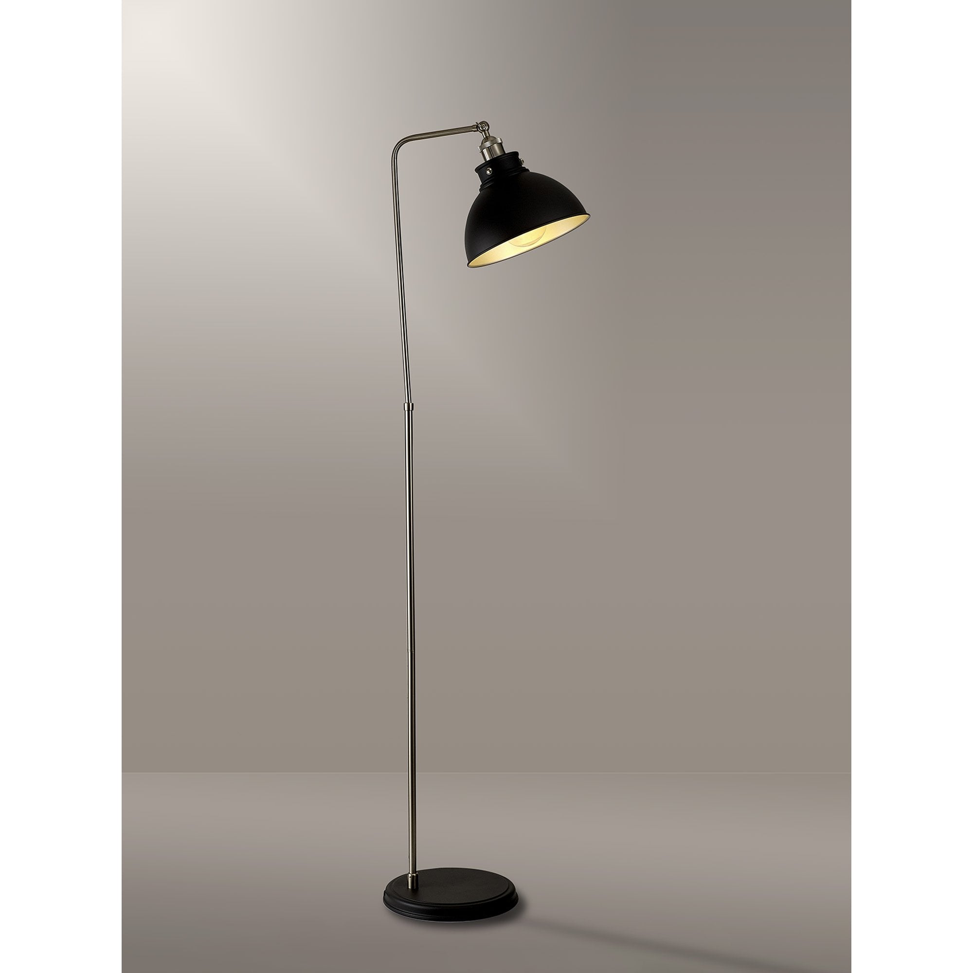 Fabula Sunnyside Adjustable Floor Lamp - Graphite & Satin Nickel