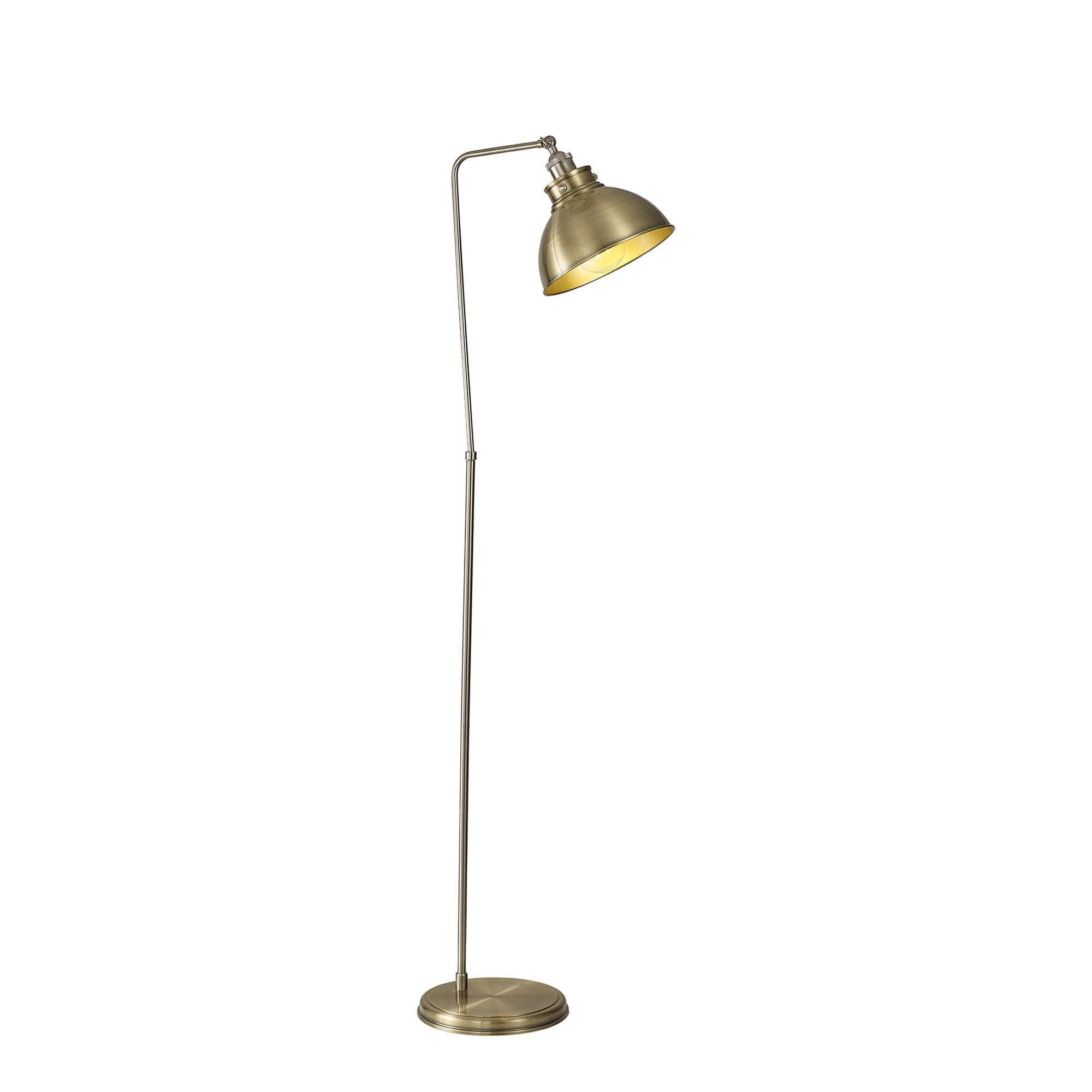 Fabula Sunnyside Adjustable Floor Lamp - Satin Nickel & Antique Brass