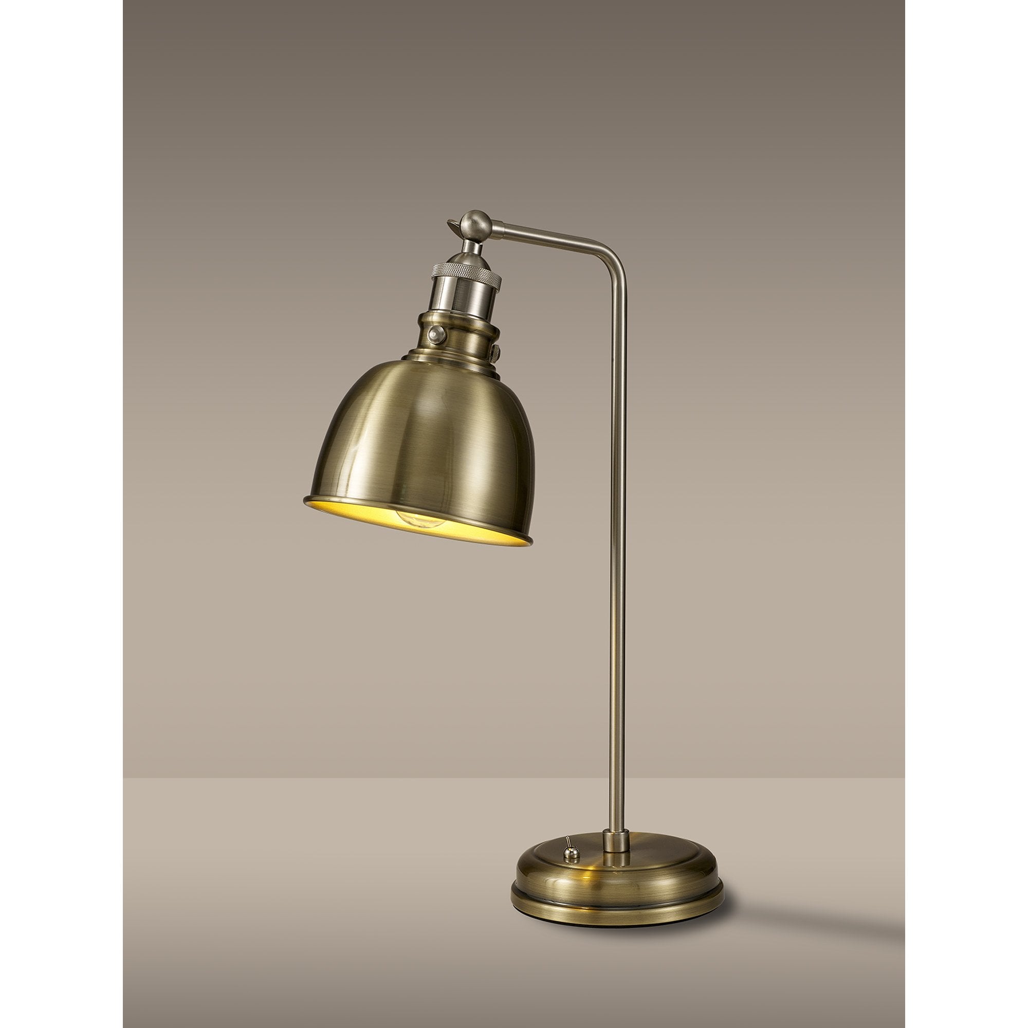 Fabula Sunnyside Adjustable Table Lamp - Satin Nickel & Antique Brass