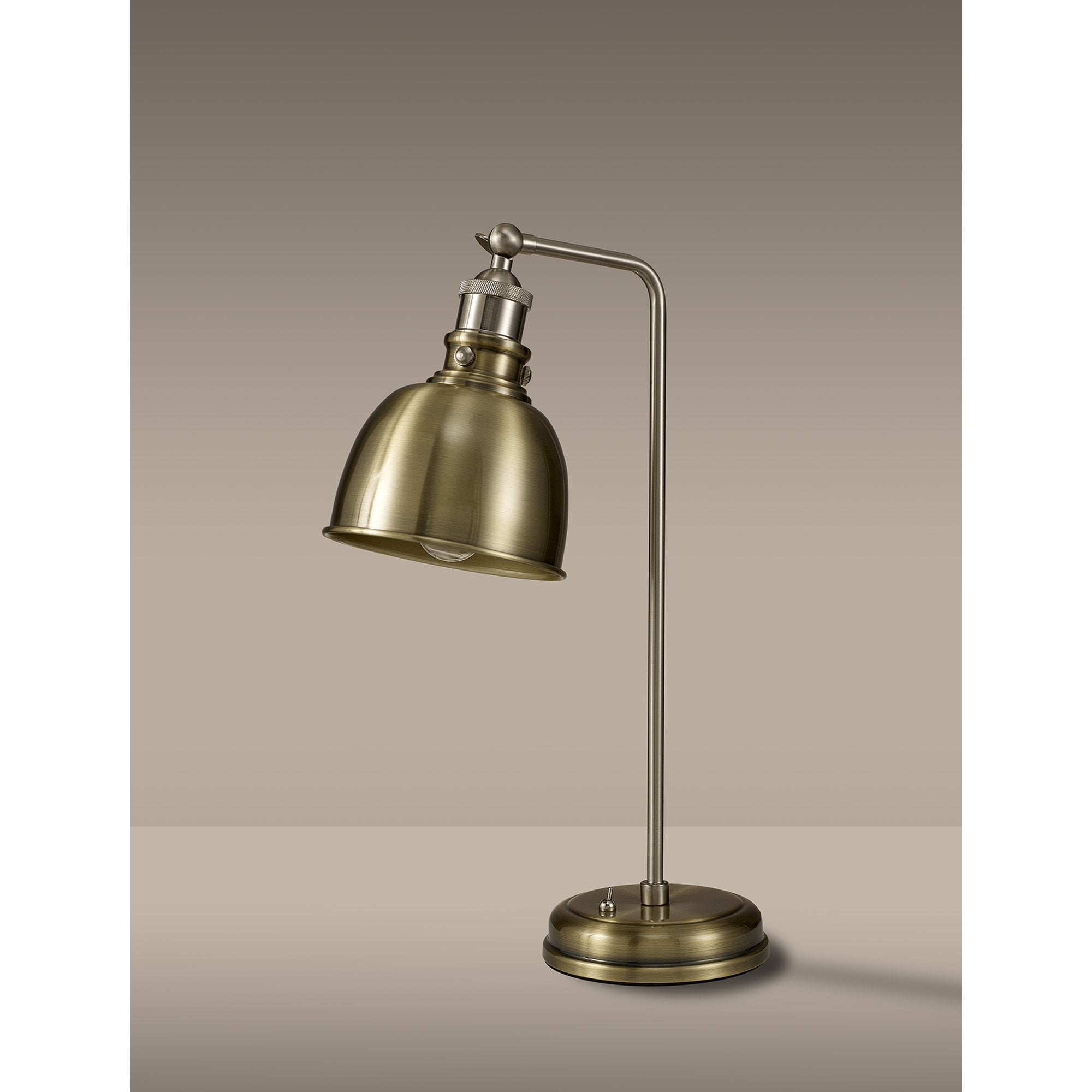Fabula Sunnyside Adjustable Table Lamp - Satin Nickel & Antique Brass