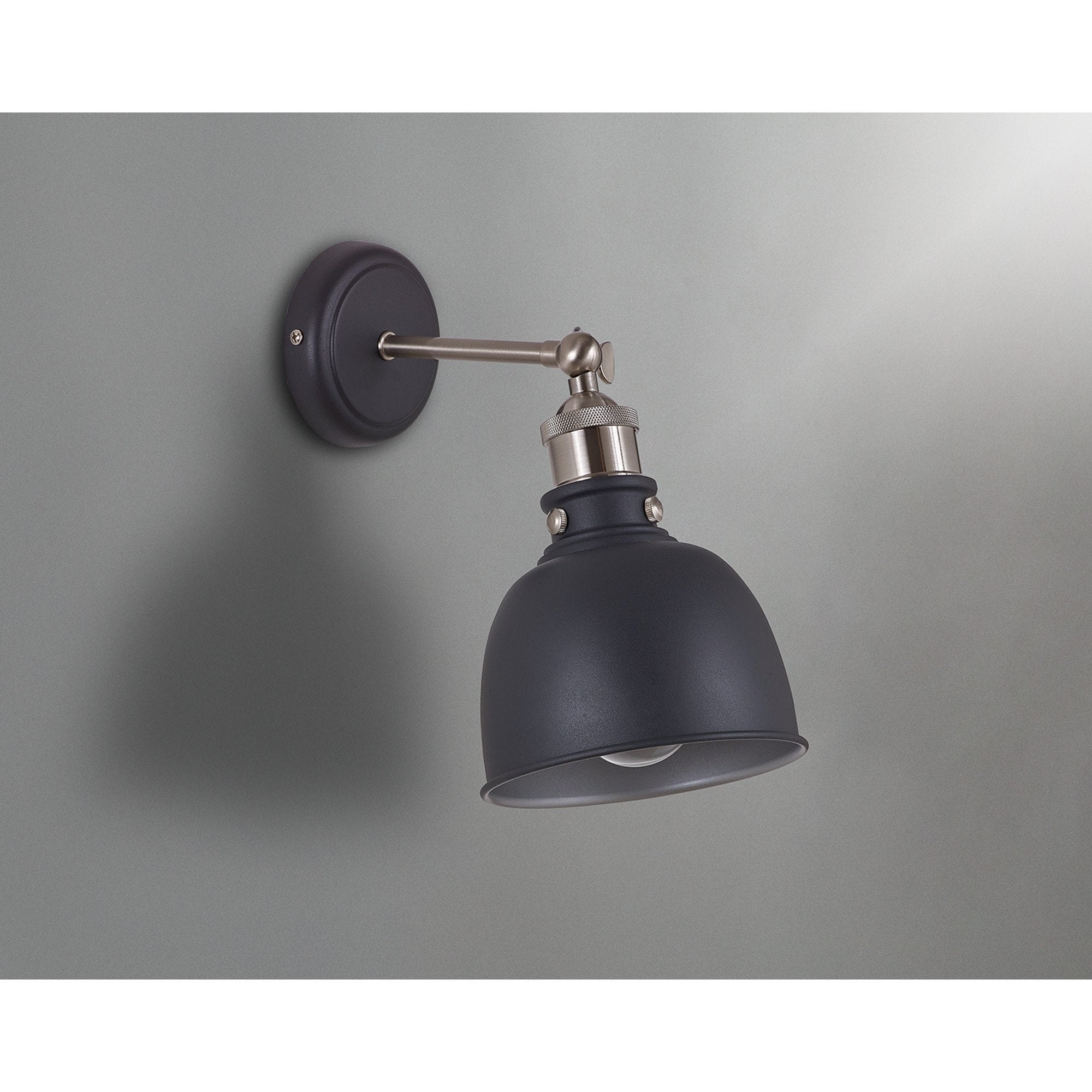 Fabula Sunnyside Adjustable Wall Lamp - Graphite & Satin Nickel