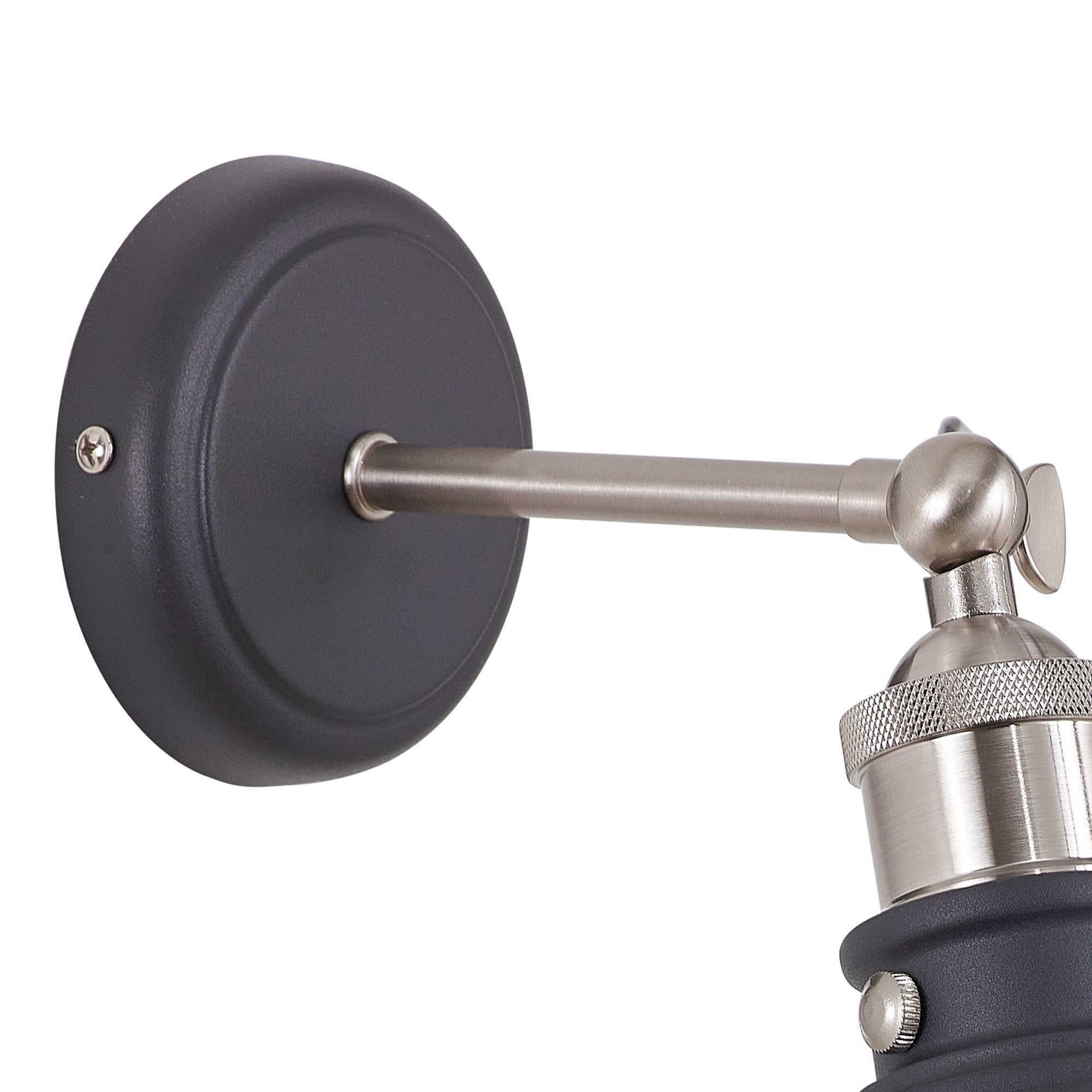 Fabula Sunnyside Adjustable Wall Lamp - Graphite & Satin Nickel