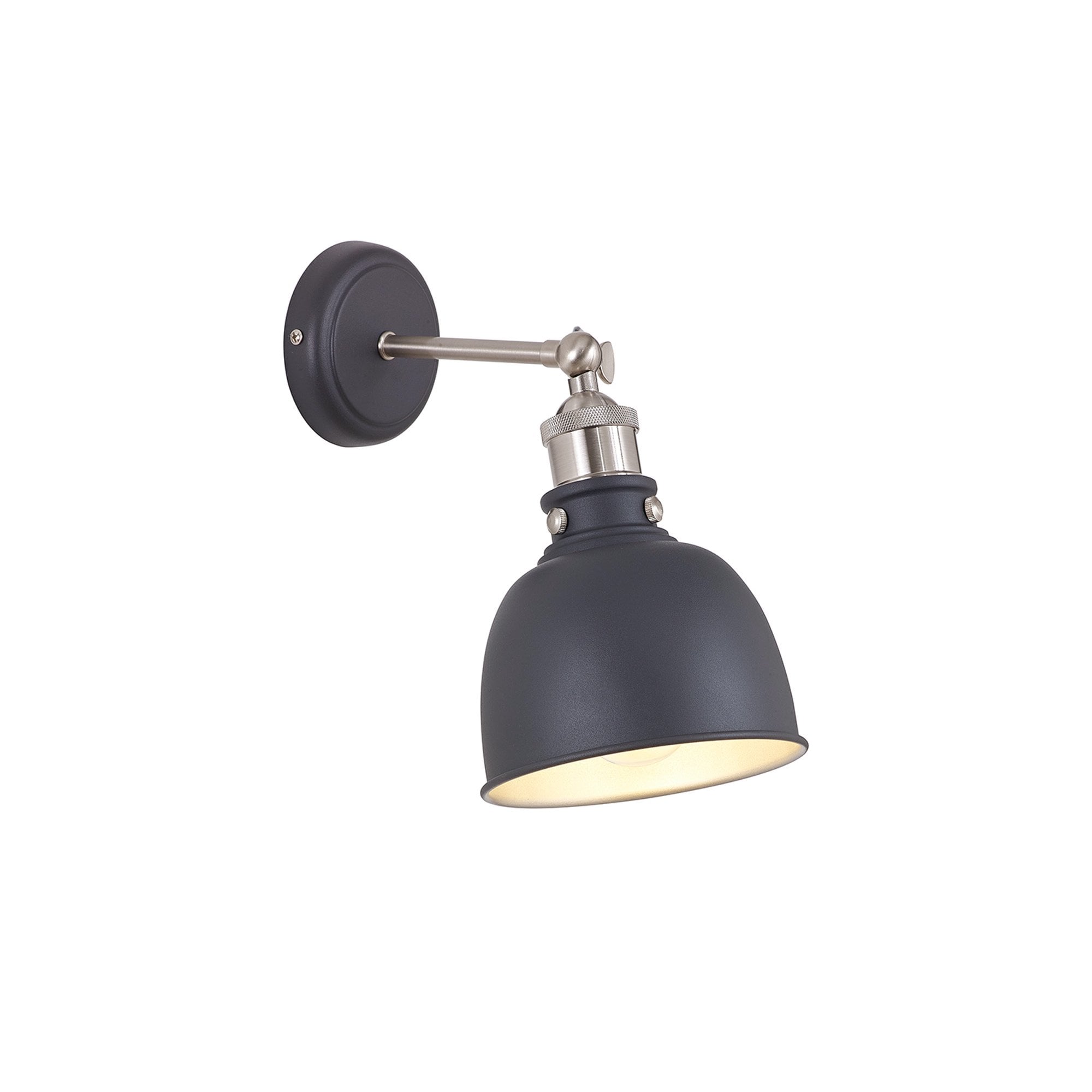 Fabula Sunnyside Adjustable Wall Lamp - Graphite & Satin Nickel