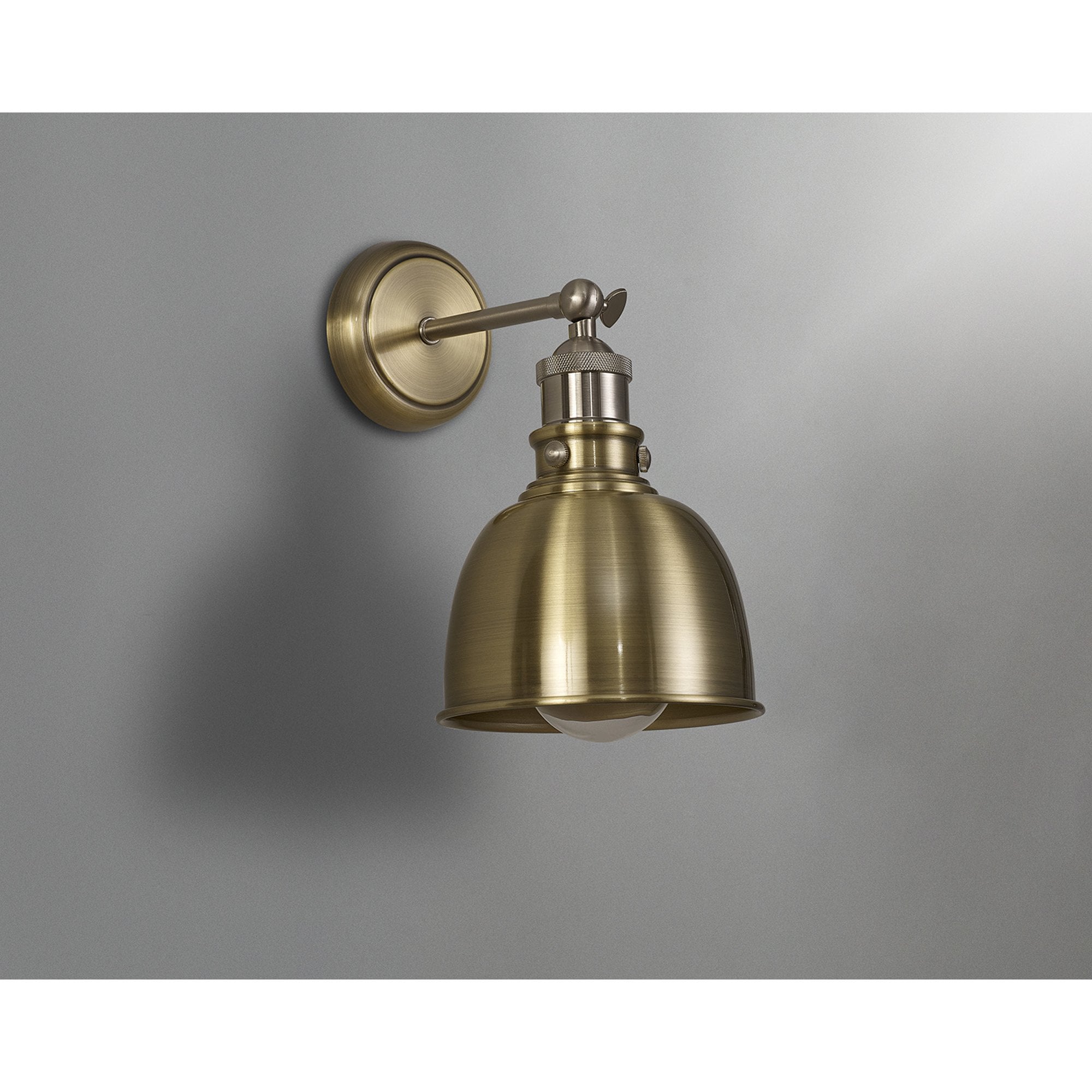 Fabula Sunnyside Adjustable Wall Lamp - Satin Nickel & Antique Brass