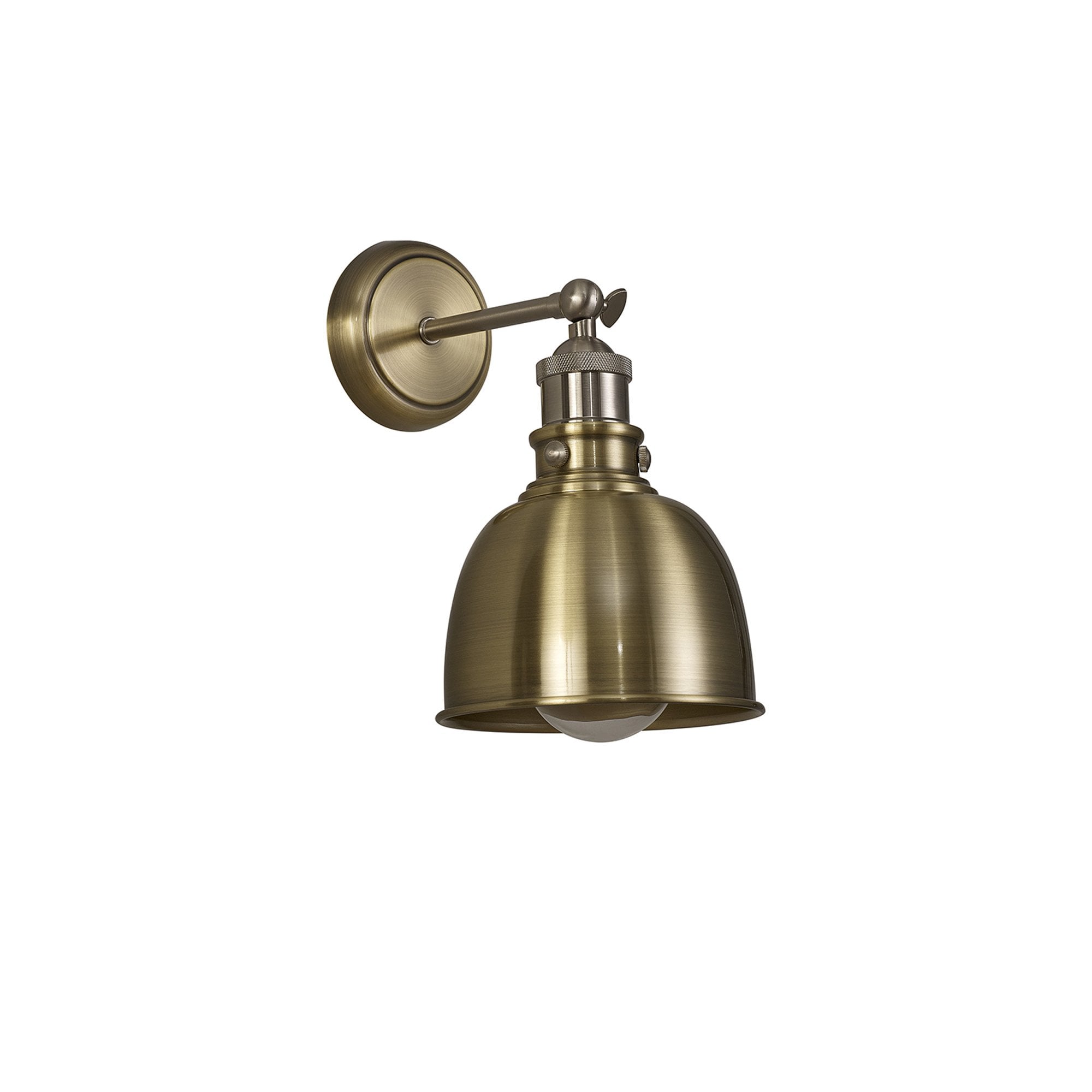 Fabula Sunnyside Adjustable Wall Lamp - Satin Nickel & Antique Brass