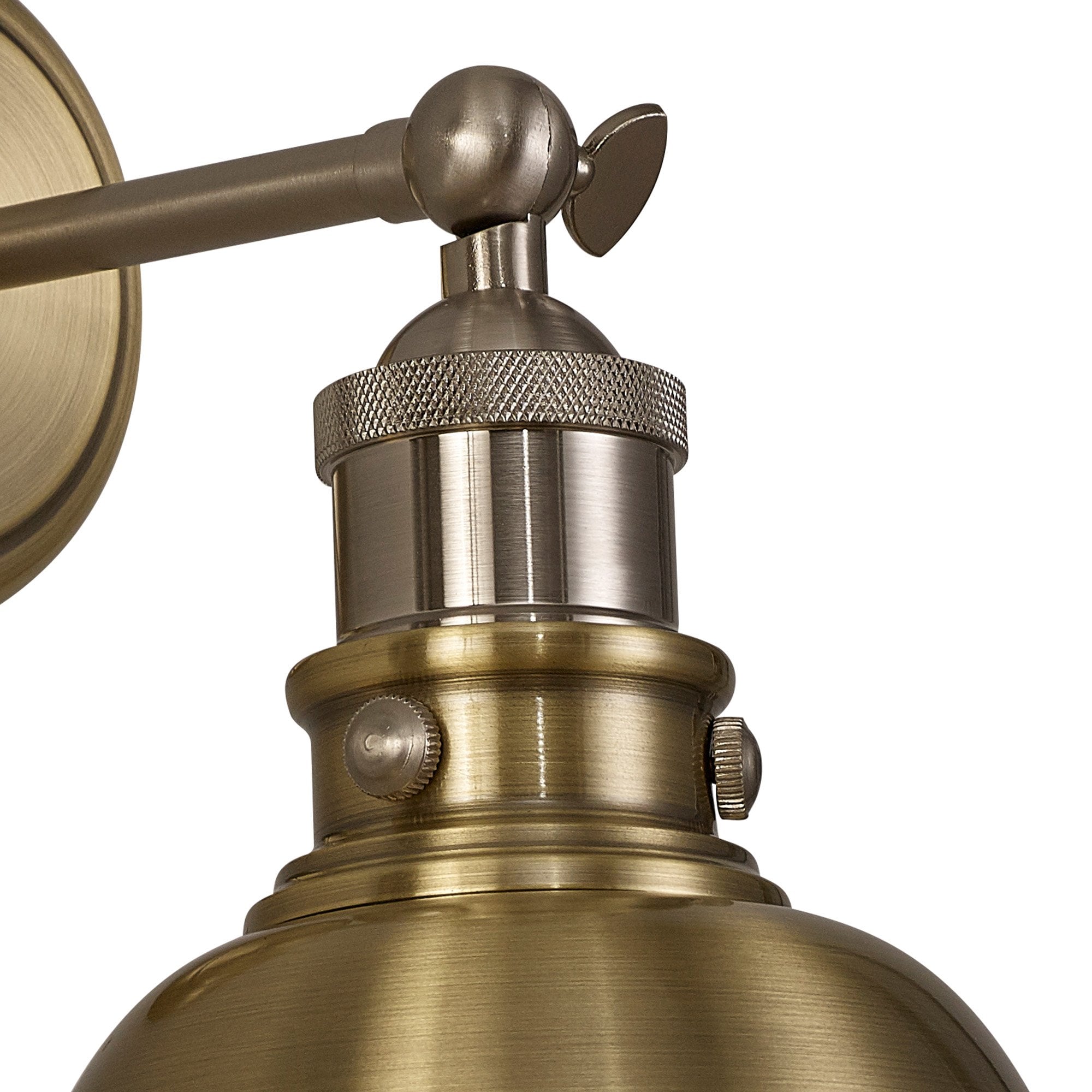 Fabula Sunnyside Adjustable Wall Lamp - Satin Nickel & Antique Brass