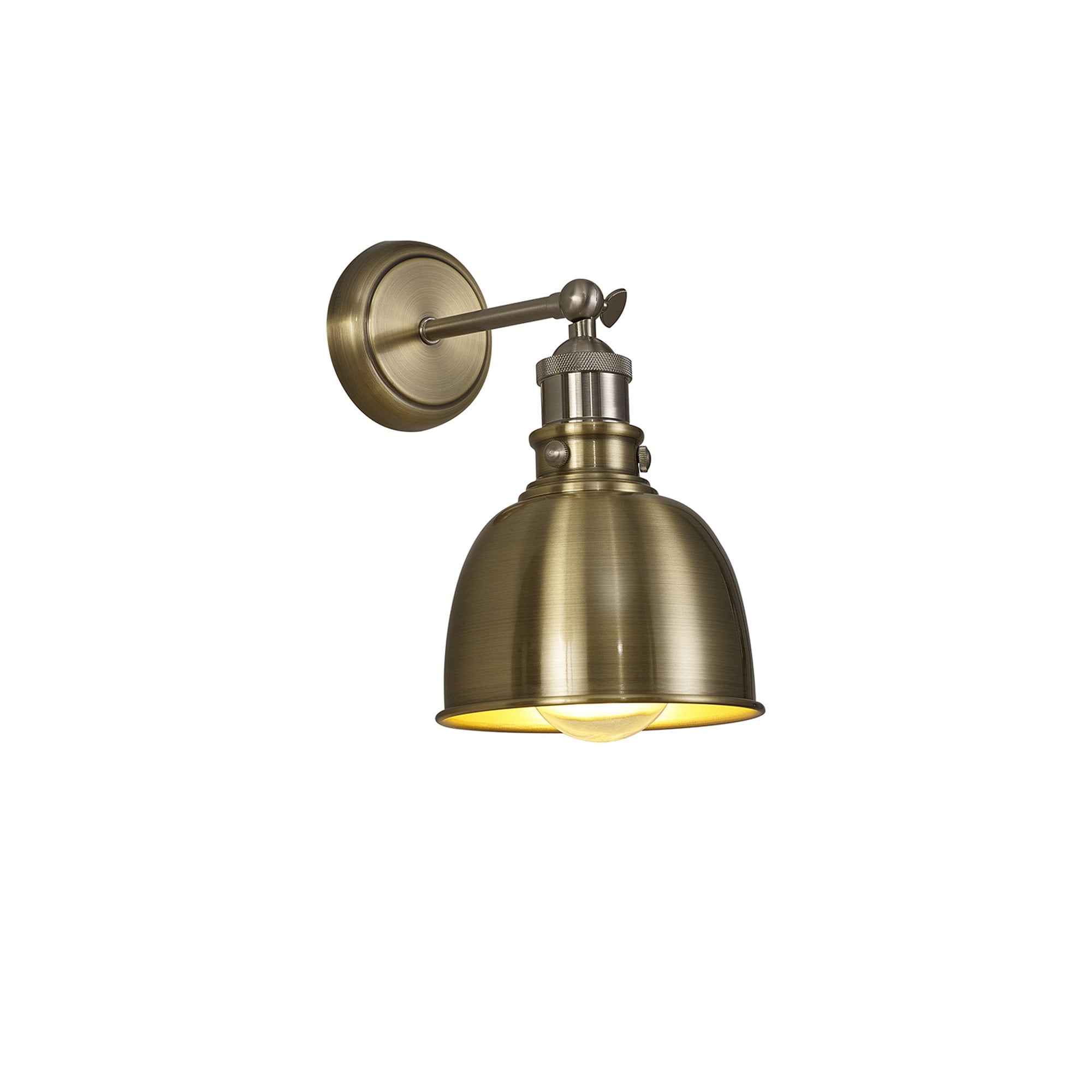 Fabula Sunnyside Adjustable Wall Lamp - Satin Nickel & Antique Brass