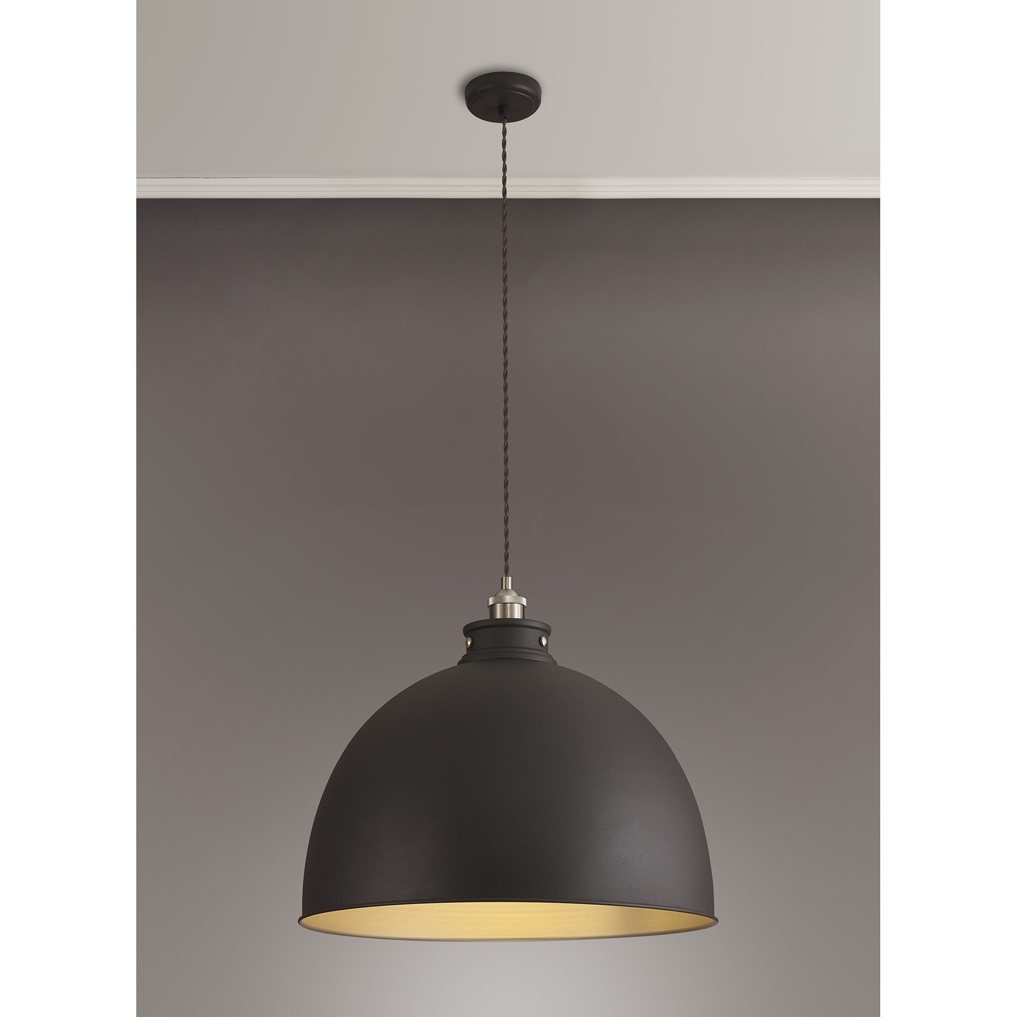 Fabula Sunnyside Extra Large Pendant - Graphite & Satin Nickel