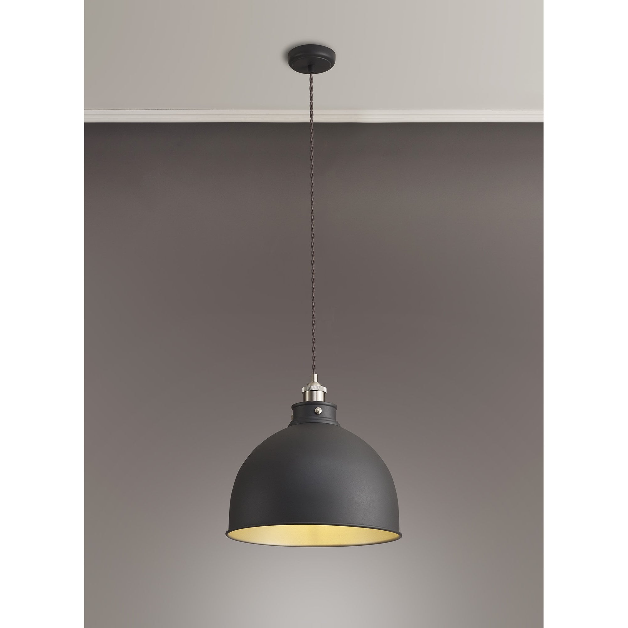 Fabula Sunnyside Large Pendant - Graphite & Satin Nickel