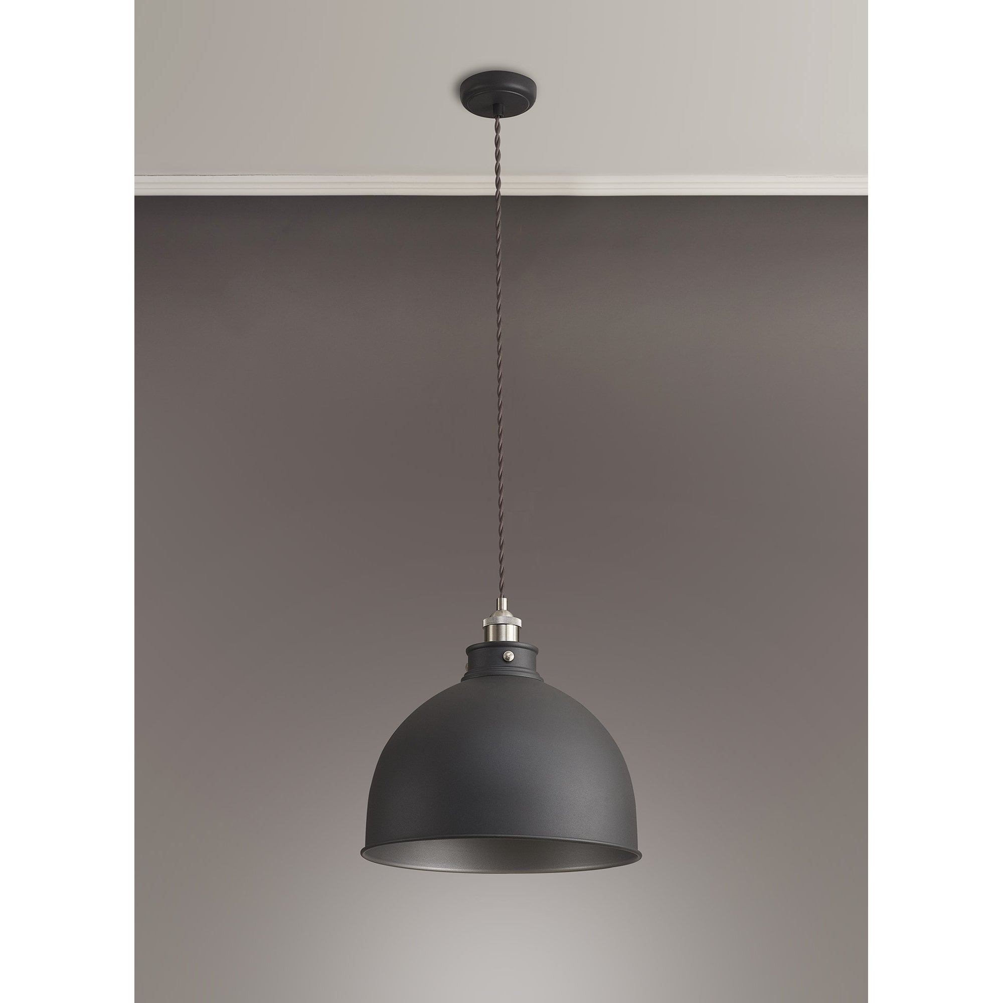 Fabula Sunnyside Large Pendant - Graphite & Satin Nickel