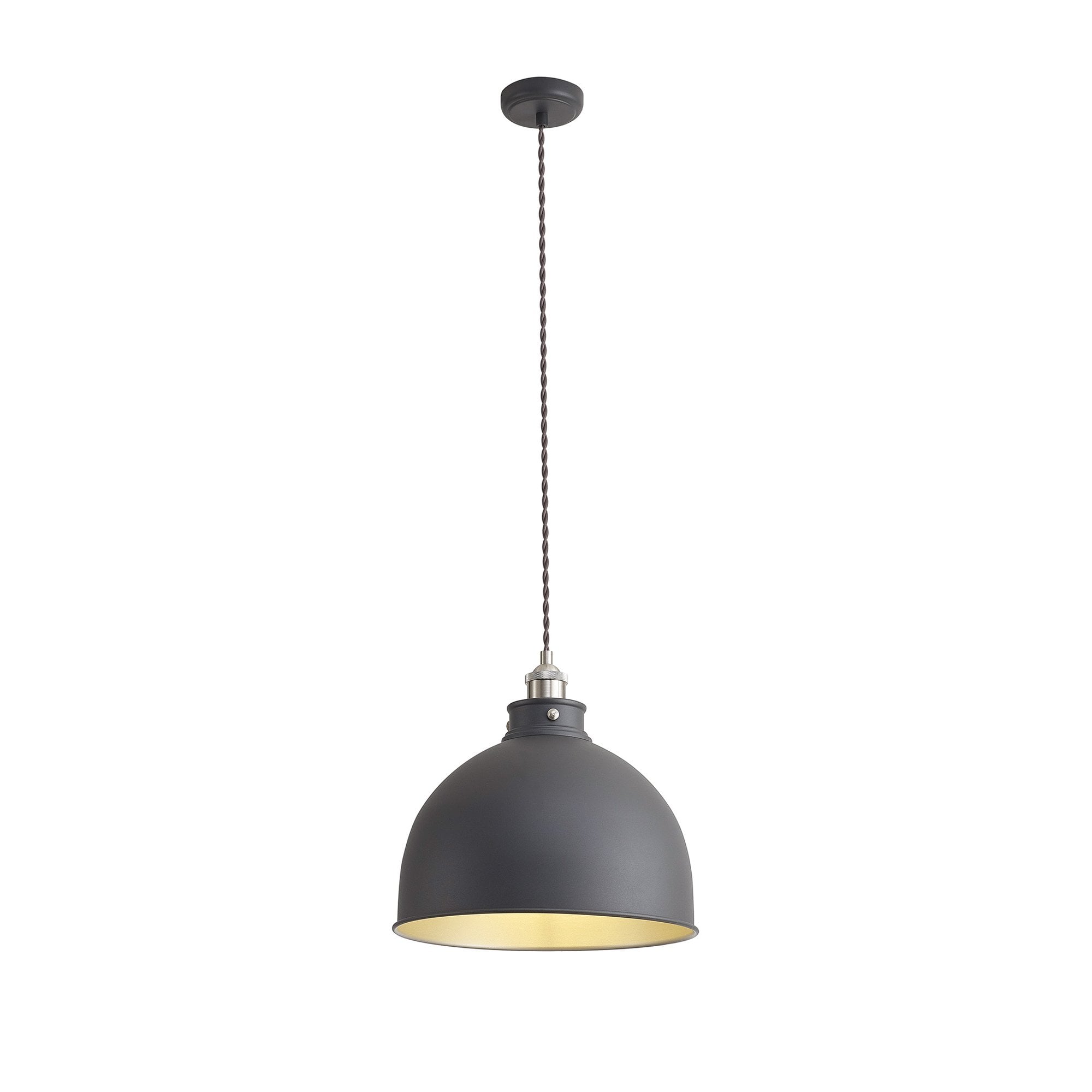 Fabula Sunnyside Large Pendant - Graphite & Satin Nickel