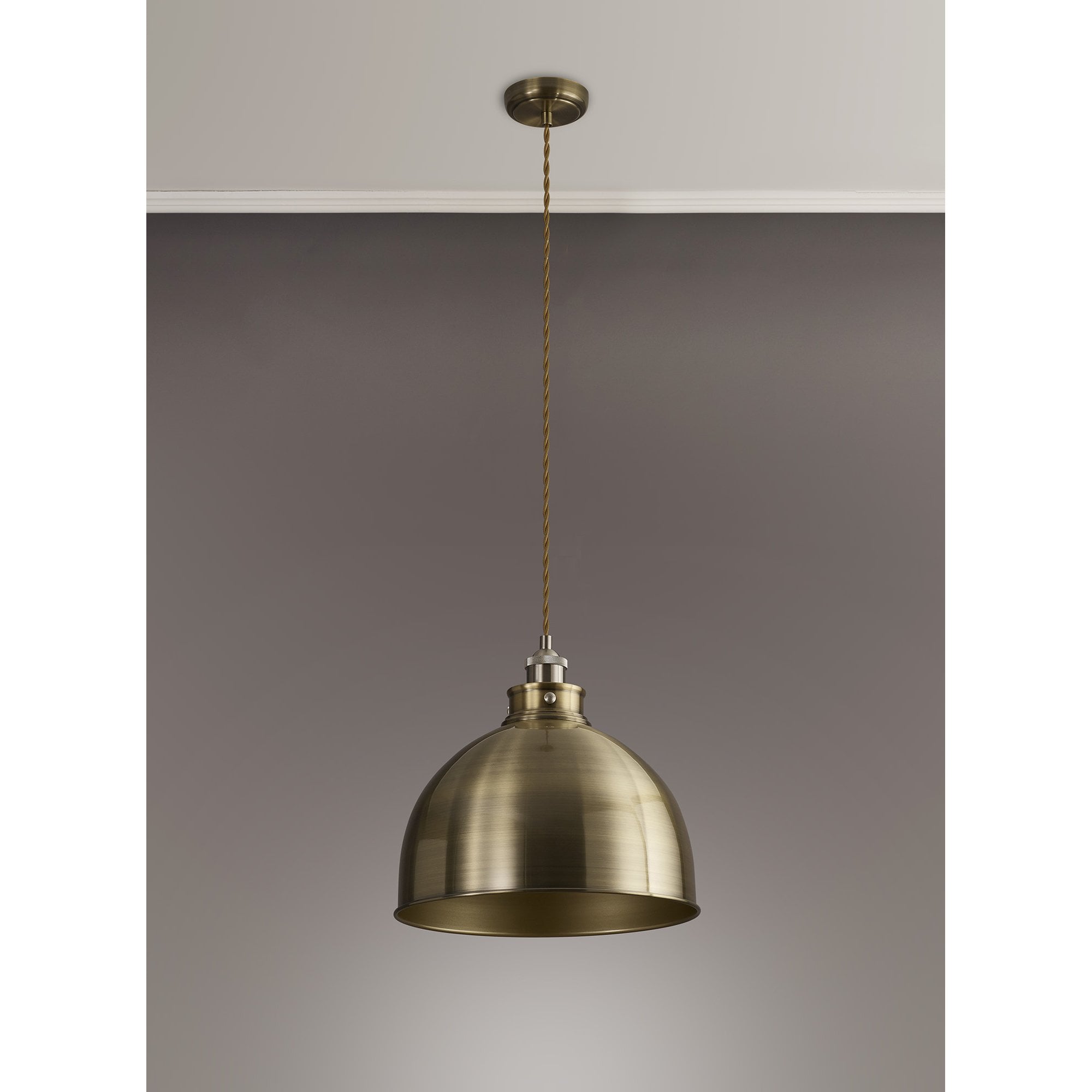 Fabula Sunnyside Large Pendant - Satin Nickel & Antique Brass