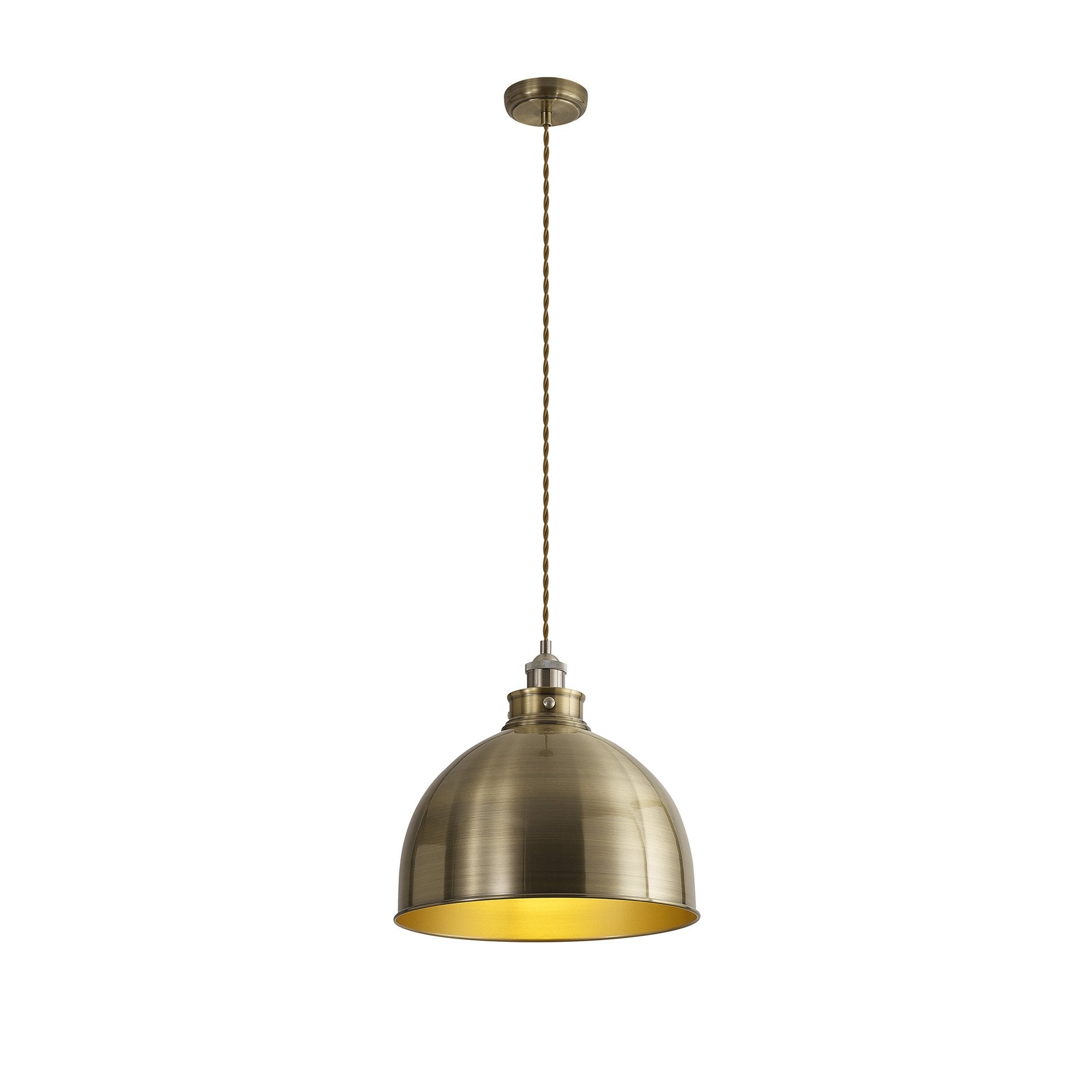 Fabula Sunnyside Large Pendant - Satin Nickel & Antique Brass