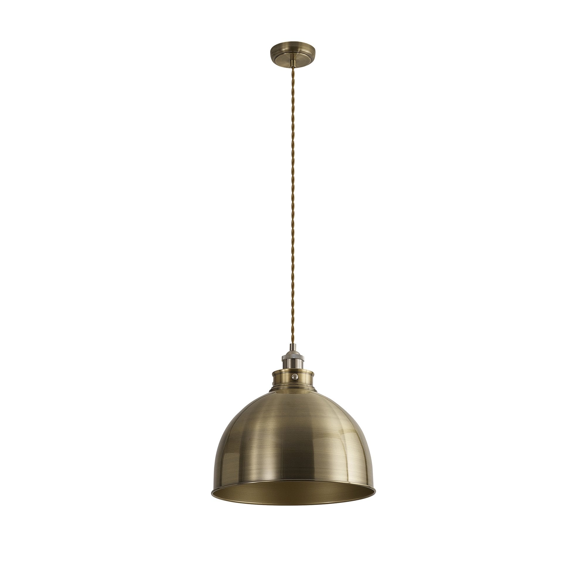 Fabula Sunnyside Large Pendant - Satin Nickel & Antique Brass