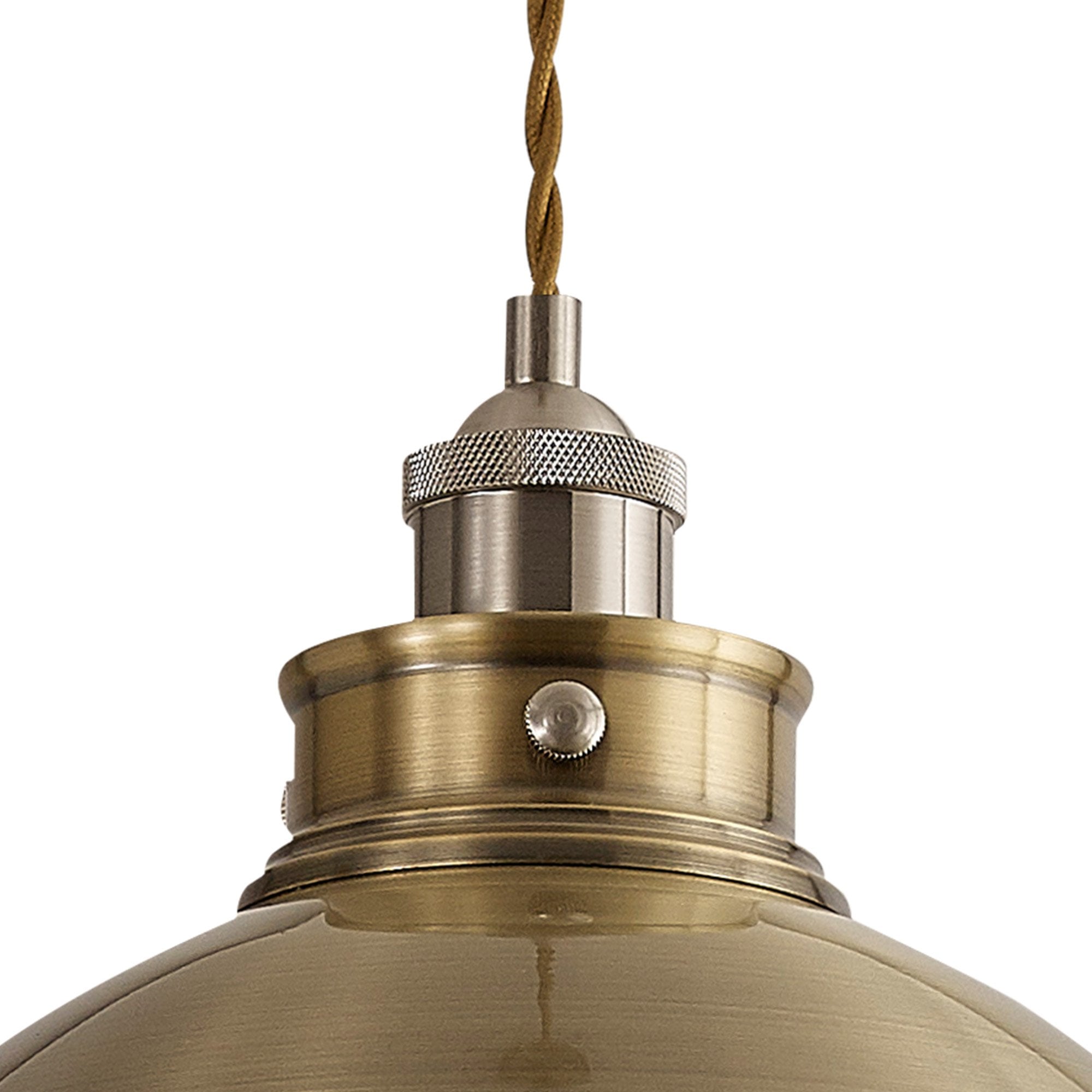 Fabula Sunnyside Large Pendant - Satin Nickel & Antique Brass