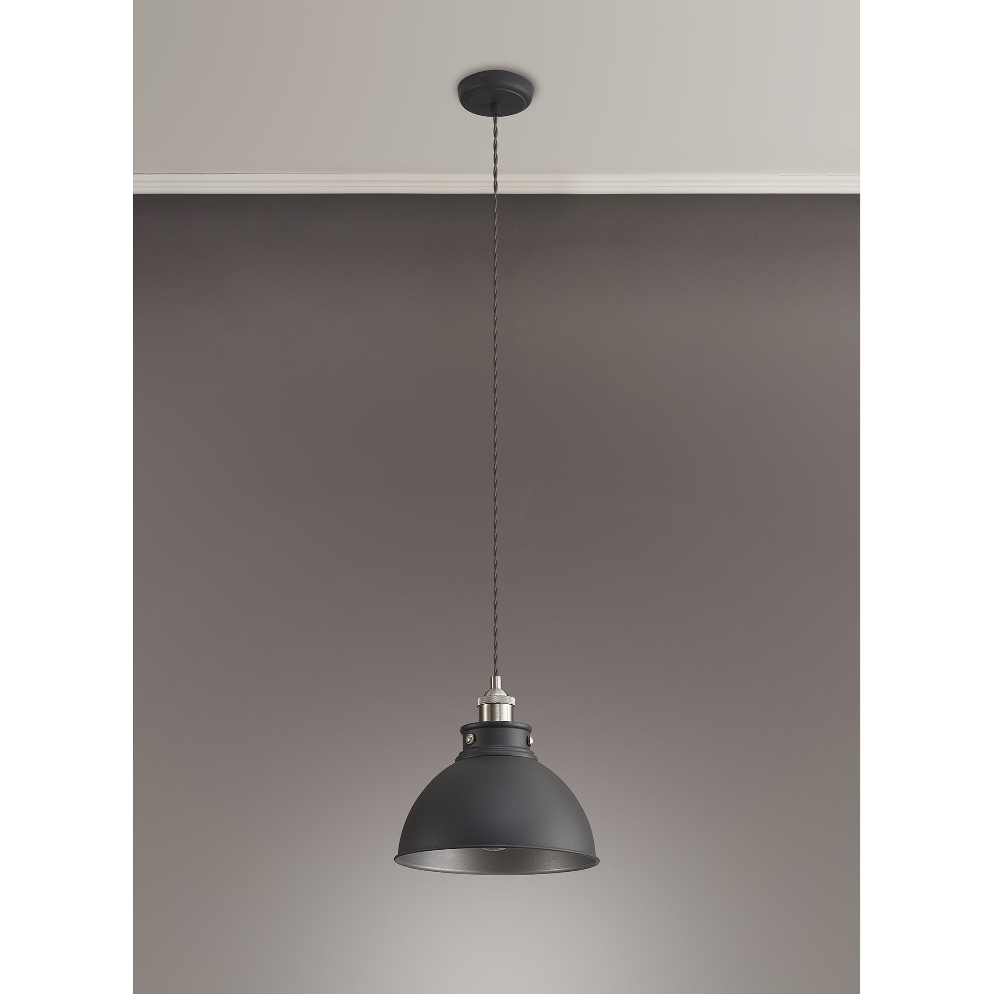 Fabula Sunnyside Medium Pendant - Graphite & Satin Nickel