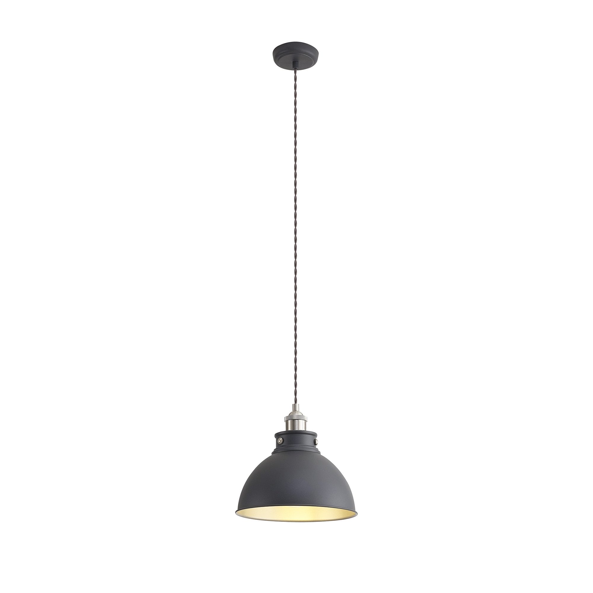 Fabula Sunnyside Medium Pendant - Graphite & Satin Nickel