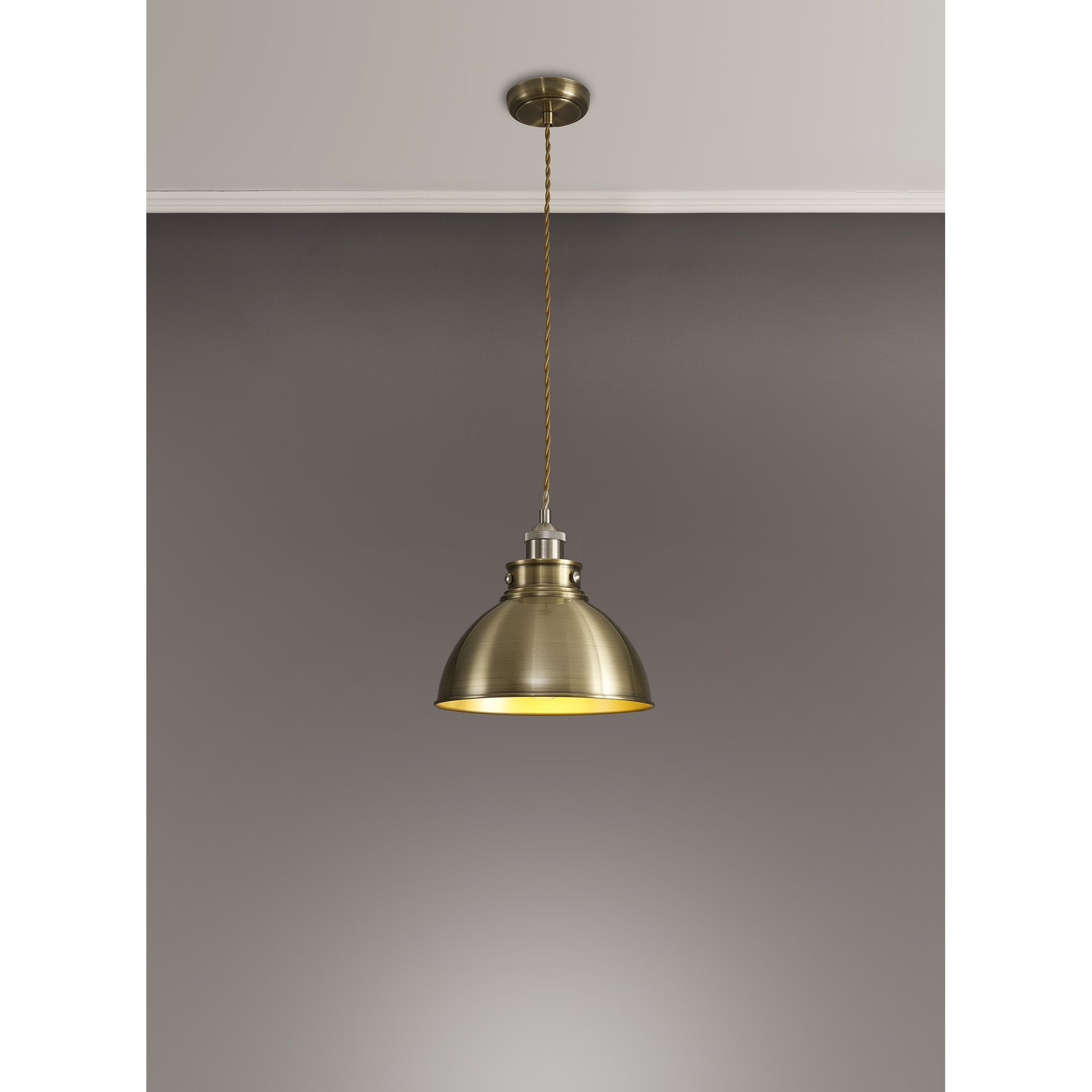 Fabula Sunnyside Medium Pendant - Satin Nickel & Antique Brass