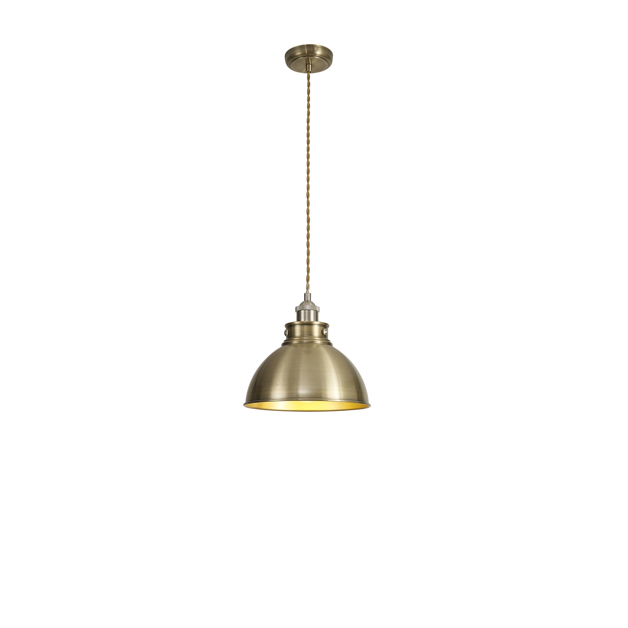 Fabula Sunnyside Medium Pendant - Satin Nickel & Antique Brass