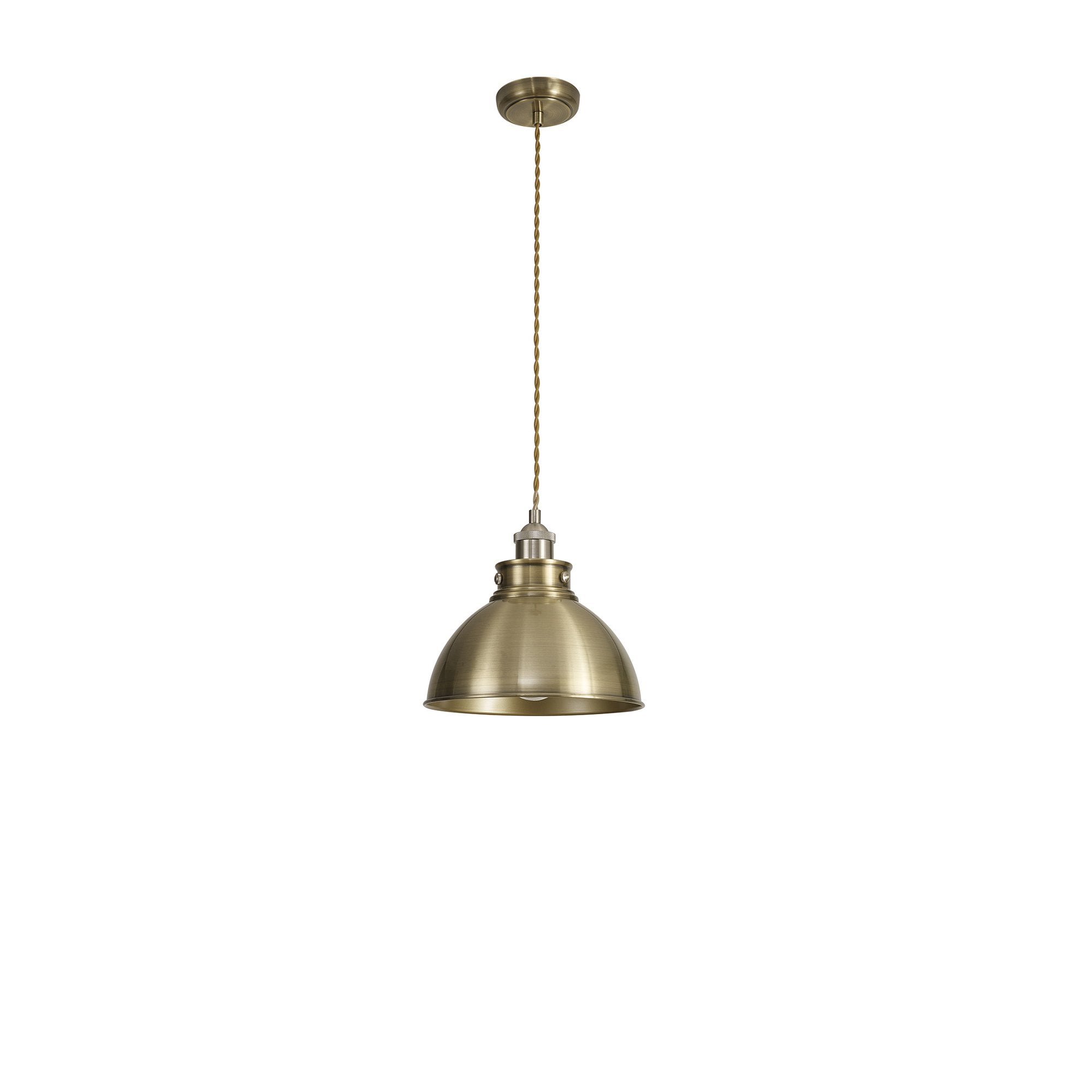 Fabula Sunnyside Medium Pendant - Satin Nickel & Antique Brass