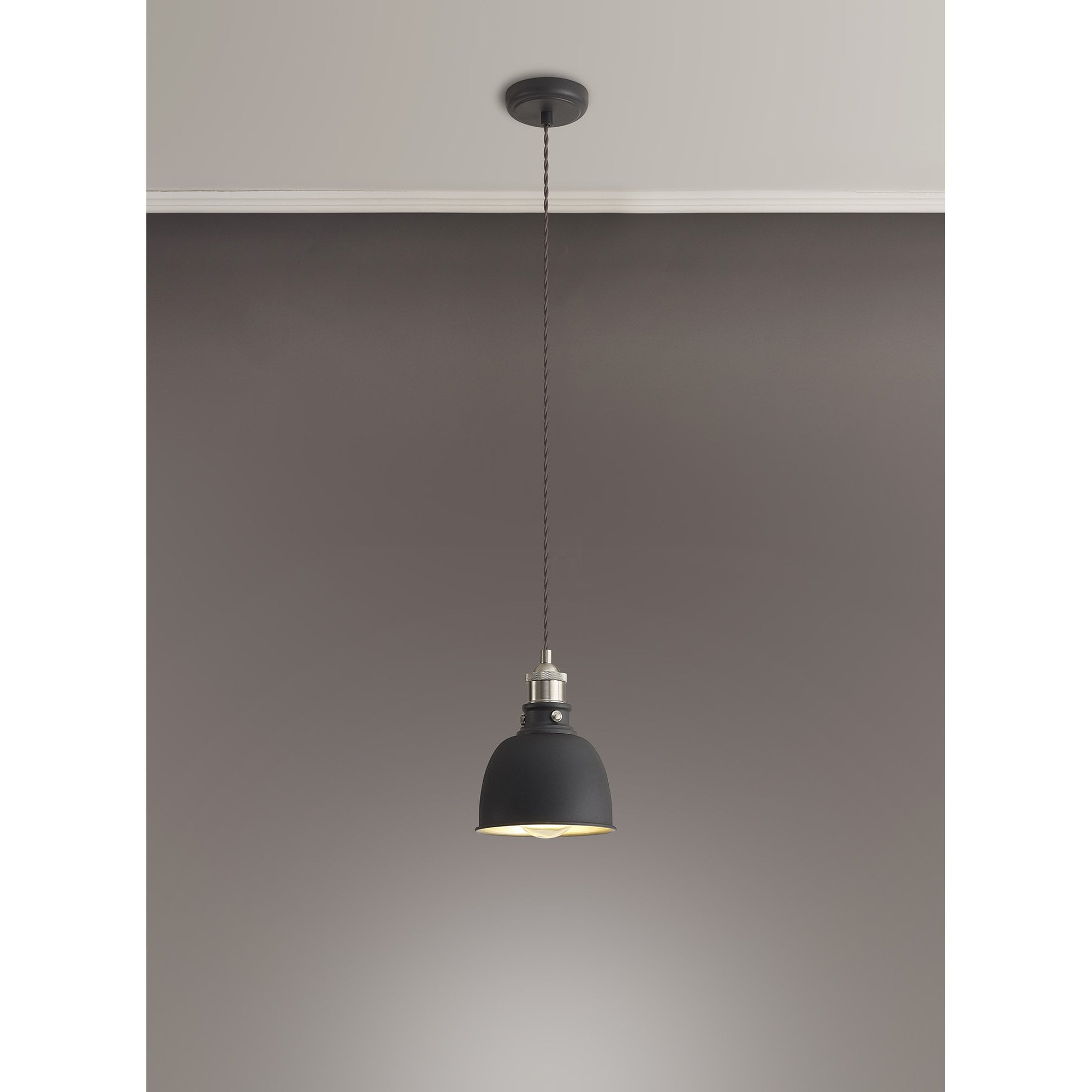 Fabula Sunnyside Small Pendant - Graphite & Satin Nickel