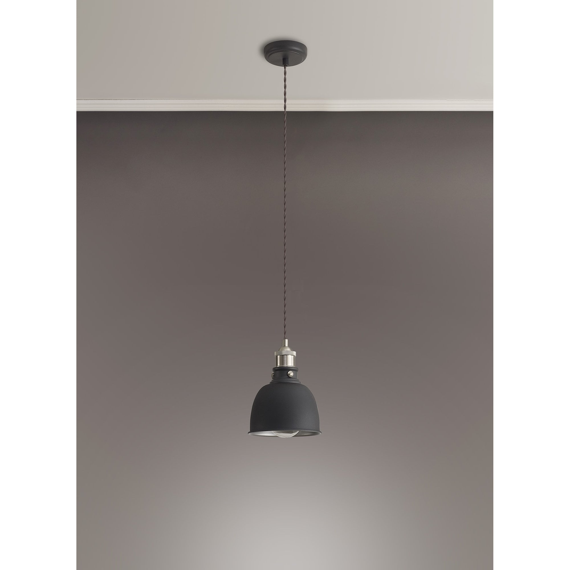 Fabula Sunnyside Small Pendant - Graphite & Satin Nickel