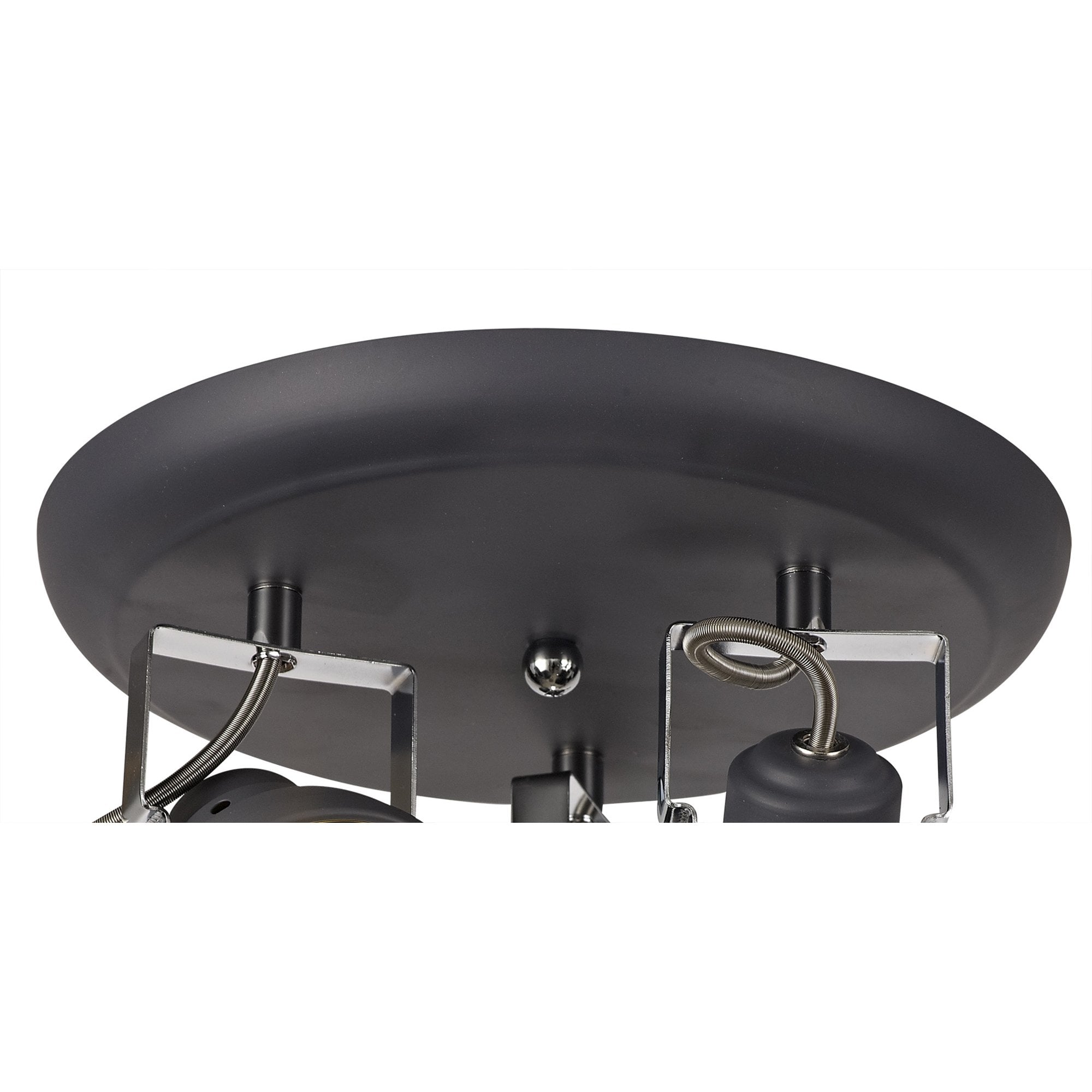 Fabula Thistle 3 Light Adjustable Round Spotlight - Matt Grey & Polished Chrome