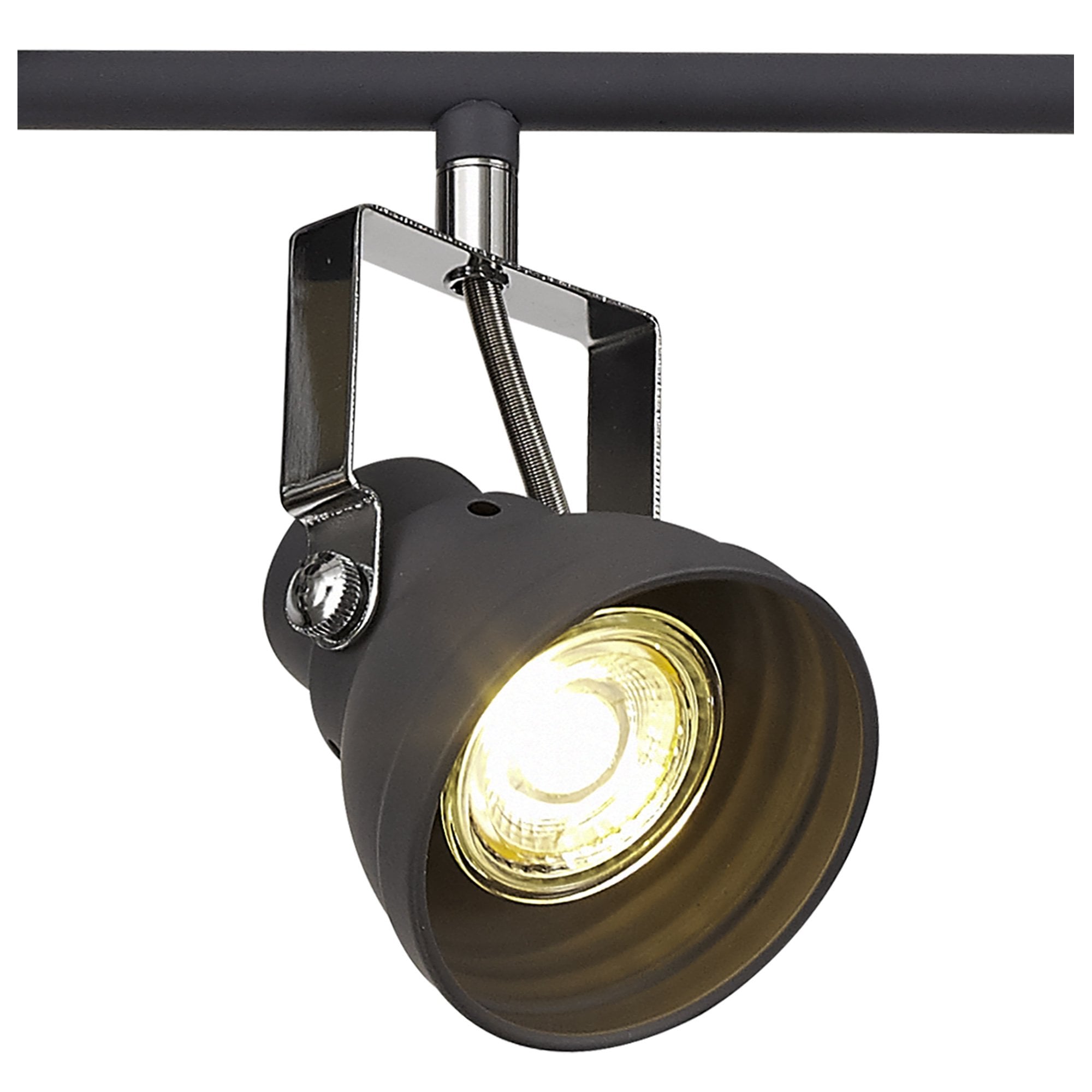 Fabula Thistle 4 Light Adjustable Linear Bar Spotlight - Matt Grey & Polished Chrome