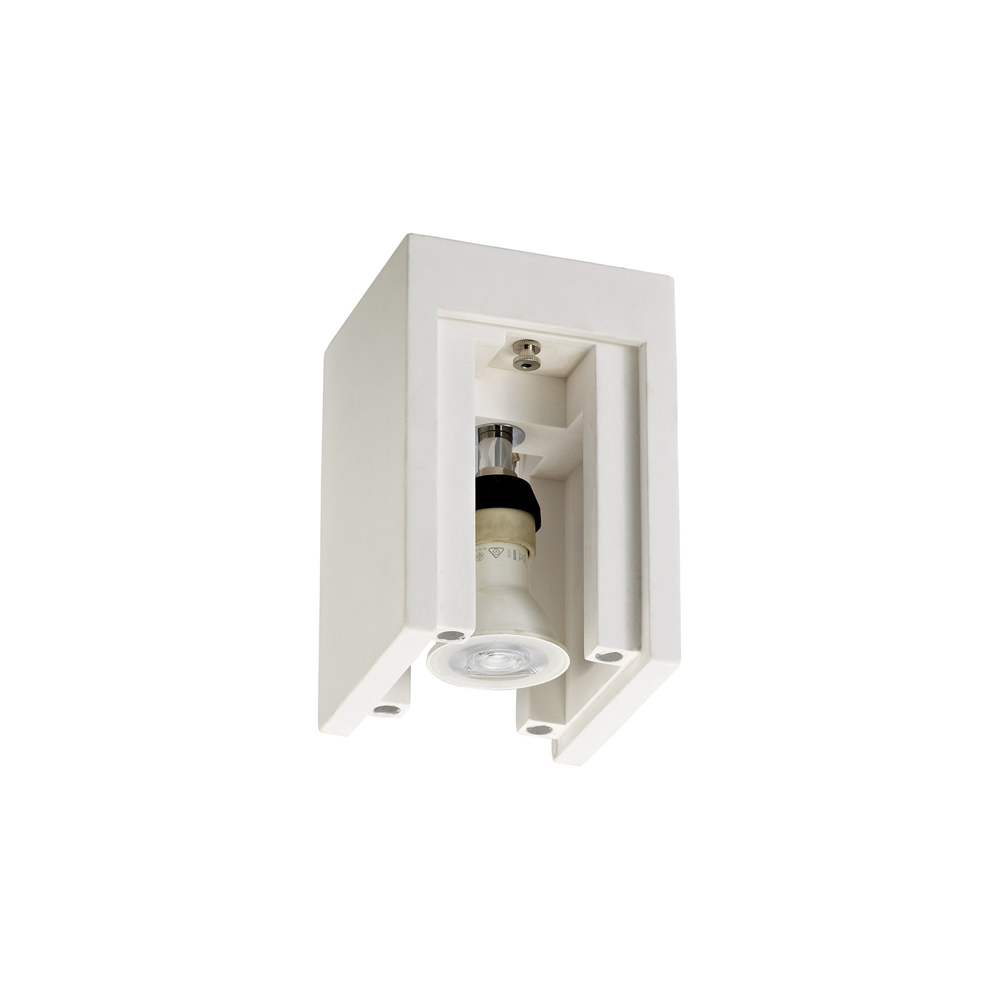 Fabula Trevose Single Square Ceiling Spot Light - White Paintable Gypsum