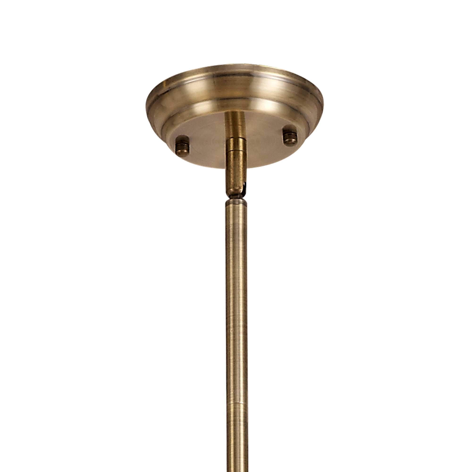 Fabula Westall 3 Light Linear Pendant - 30cm Tiffany Shade - Antique Brass, Amber & Cream