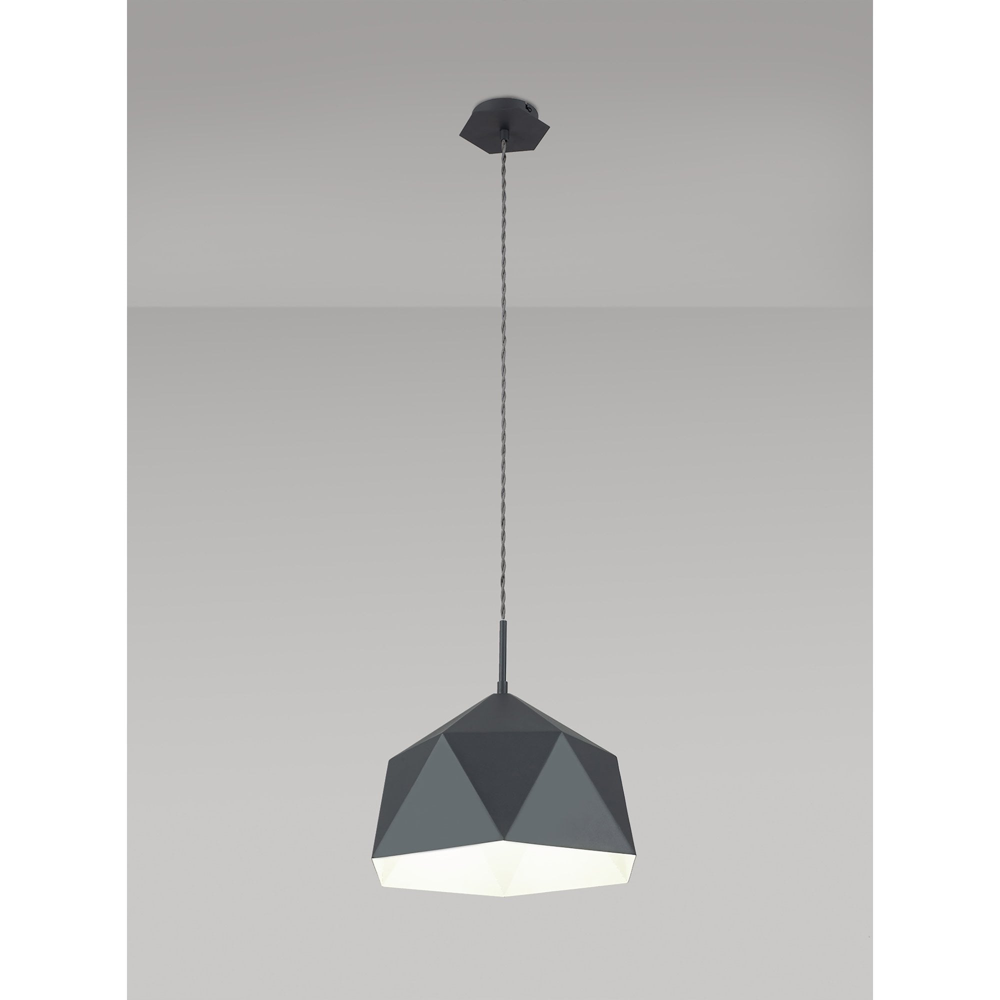 Fabula Winchester Single Pendant - Graphite & White Inner
