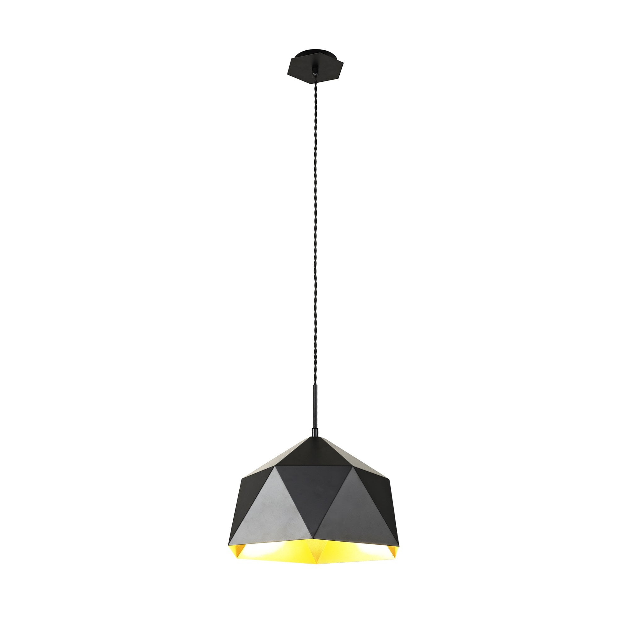 Fabula Winchester Single Pendant - Matt Black & Gold Inner