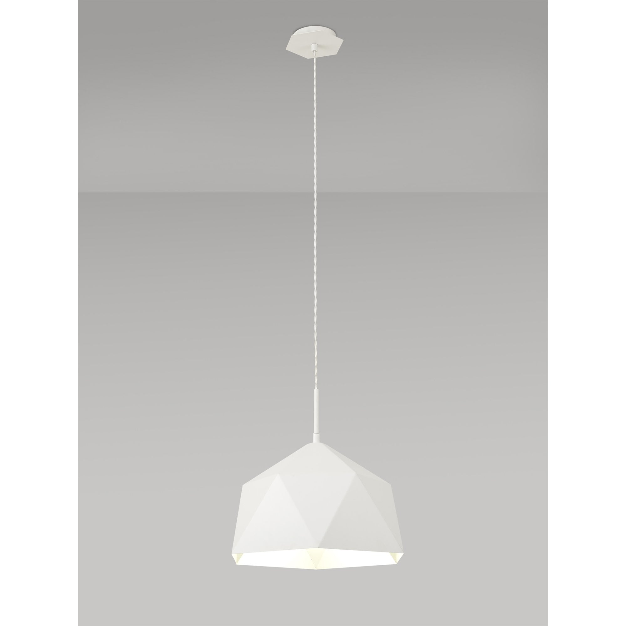 Fabula Winchester Single Pendant - White & Silver Inner