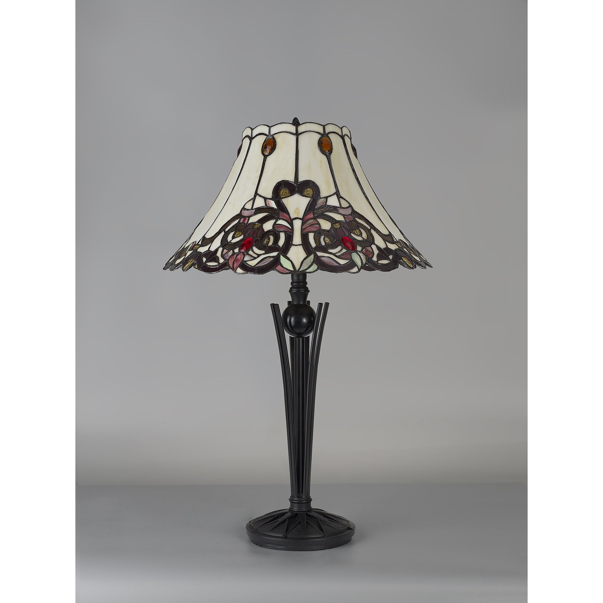 Fabula Woodbine 2 Light Tiffany Table Lamp - Red & Orange