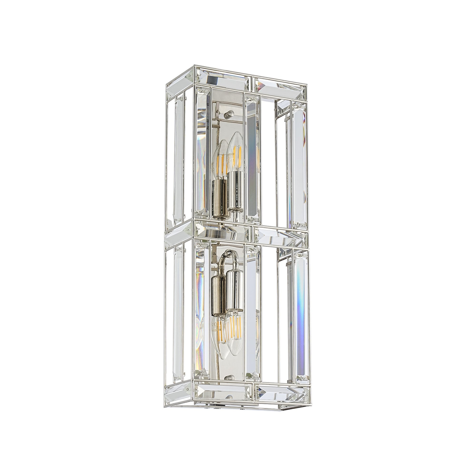 Fabula Woodford 2 Light Rectangular Wall Light - Polished Nickel
