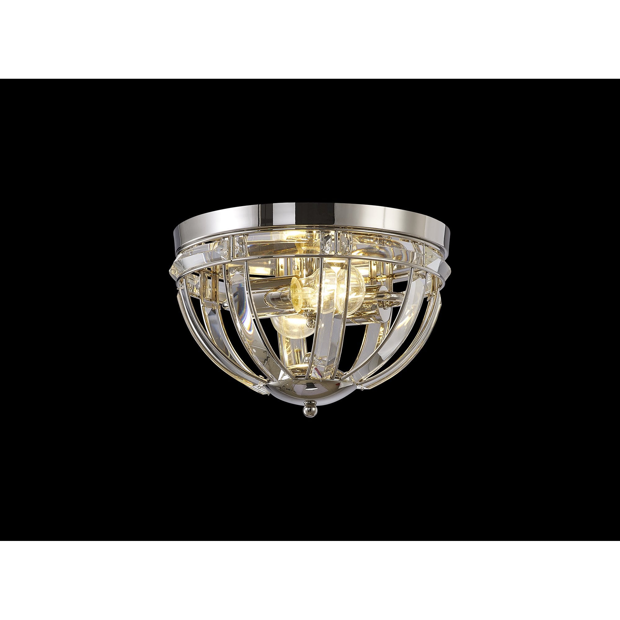 Fabula Woodford 2 Light Round Flush Light - Polished Nickel