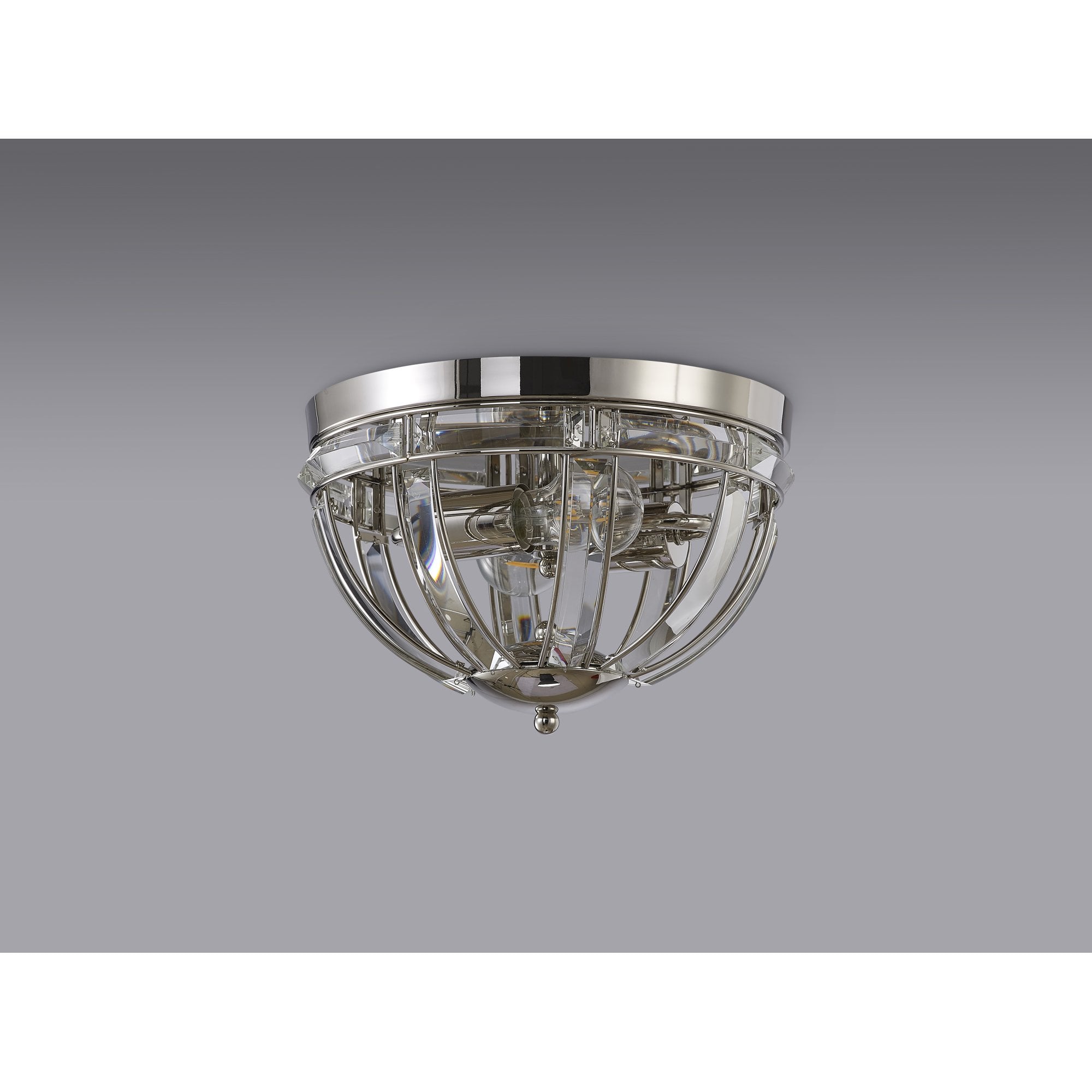 Fabula Woodford 2 Light Round Flush Light - Polished Nickel