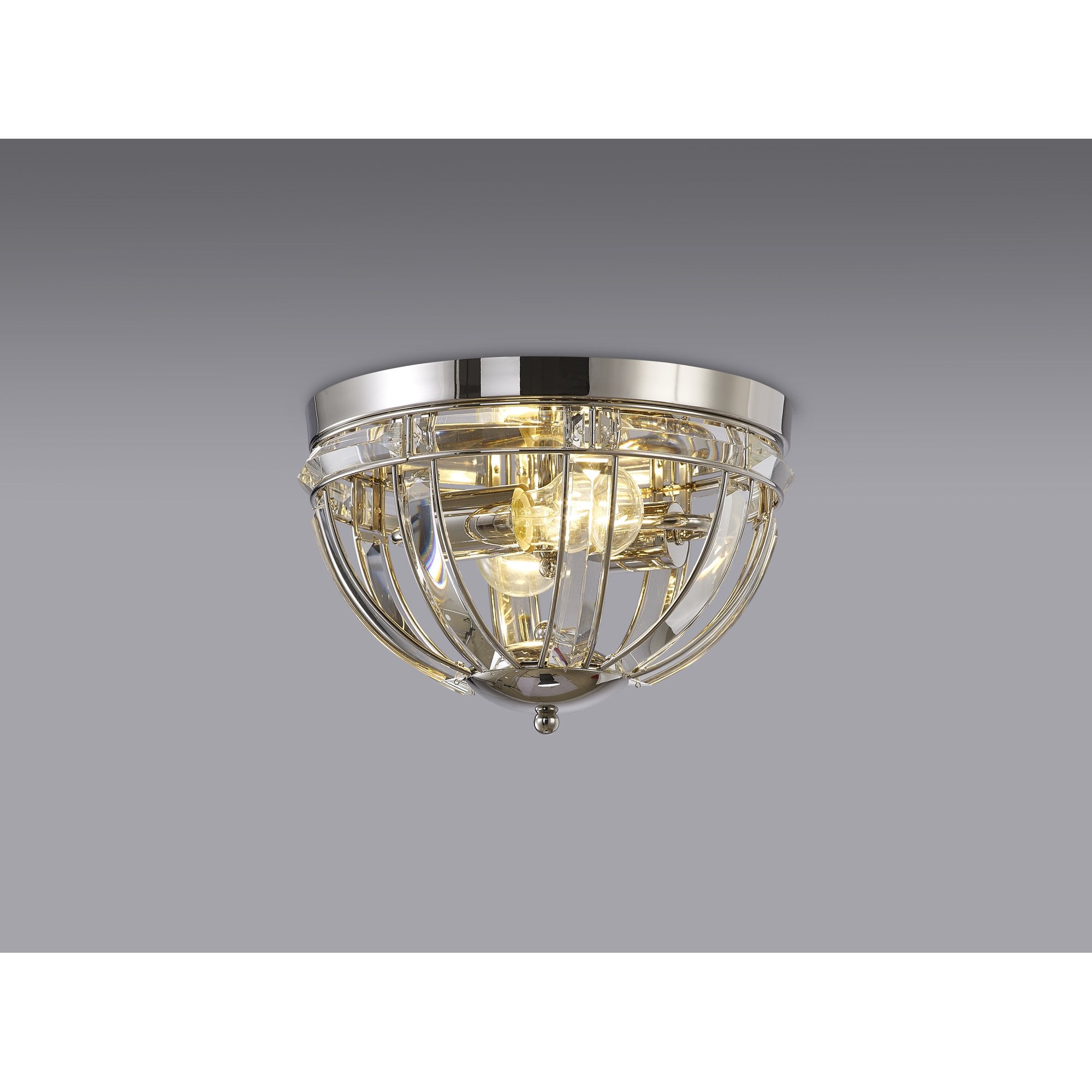 Fabula Woodford 2 Light Round Flush Light - Polished Nickel