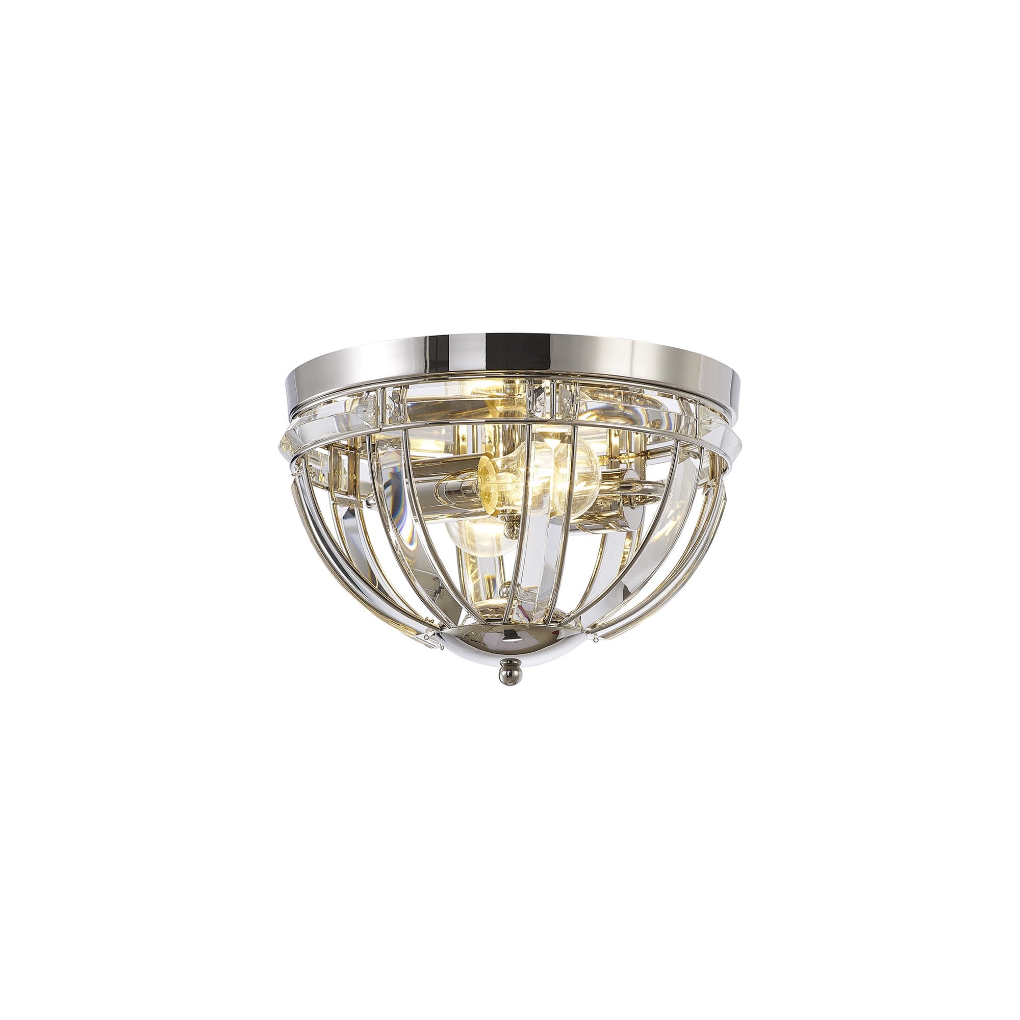 Fabula Woodford 2 Light Round Flush Light - Polished Nickel