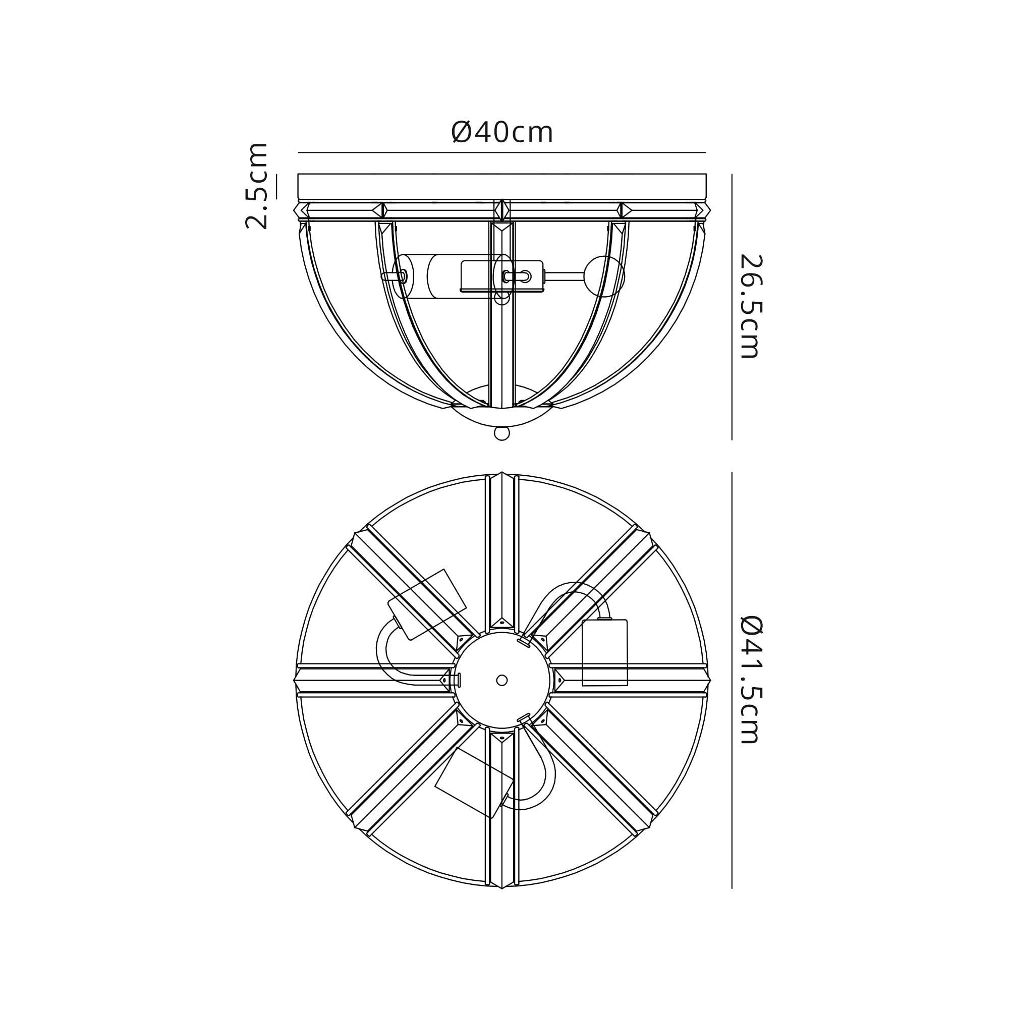 Fabula Woodford 3 Light Round Flush Light - Polished Nickel