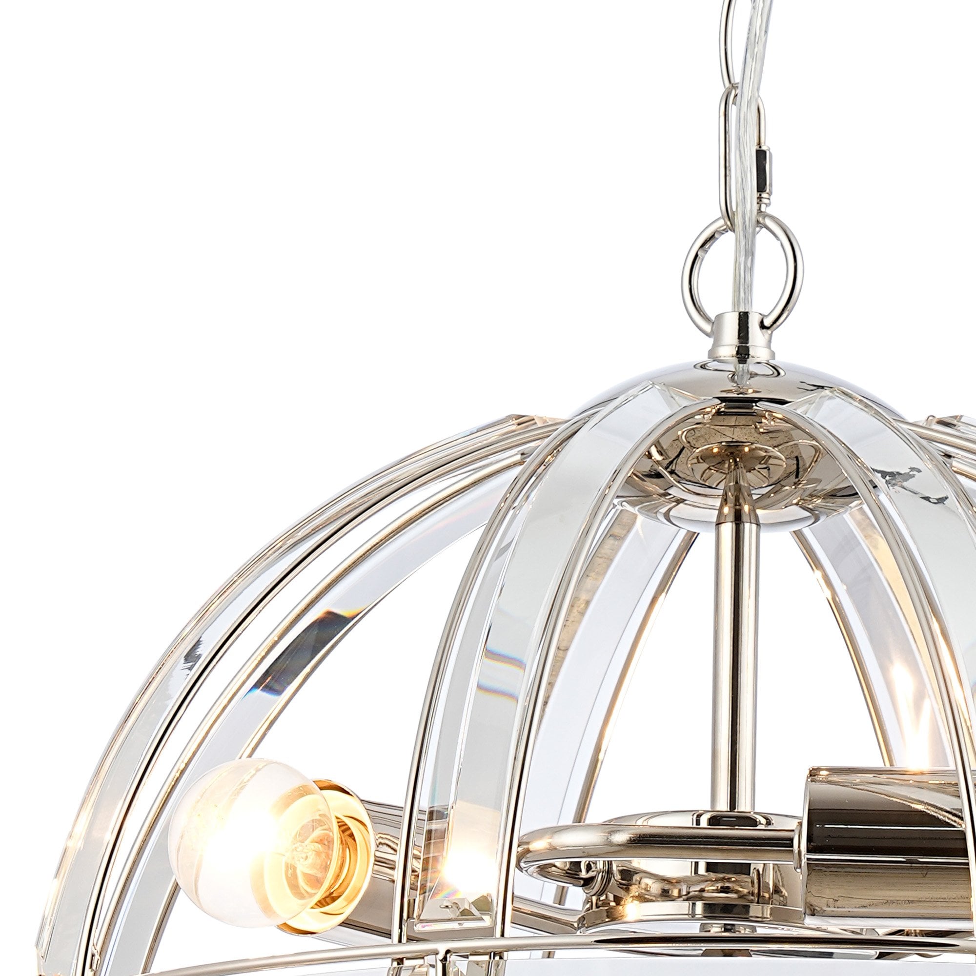 Fabula Woodford Medium 3 Light Dome Pendant - Polished Nickel